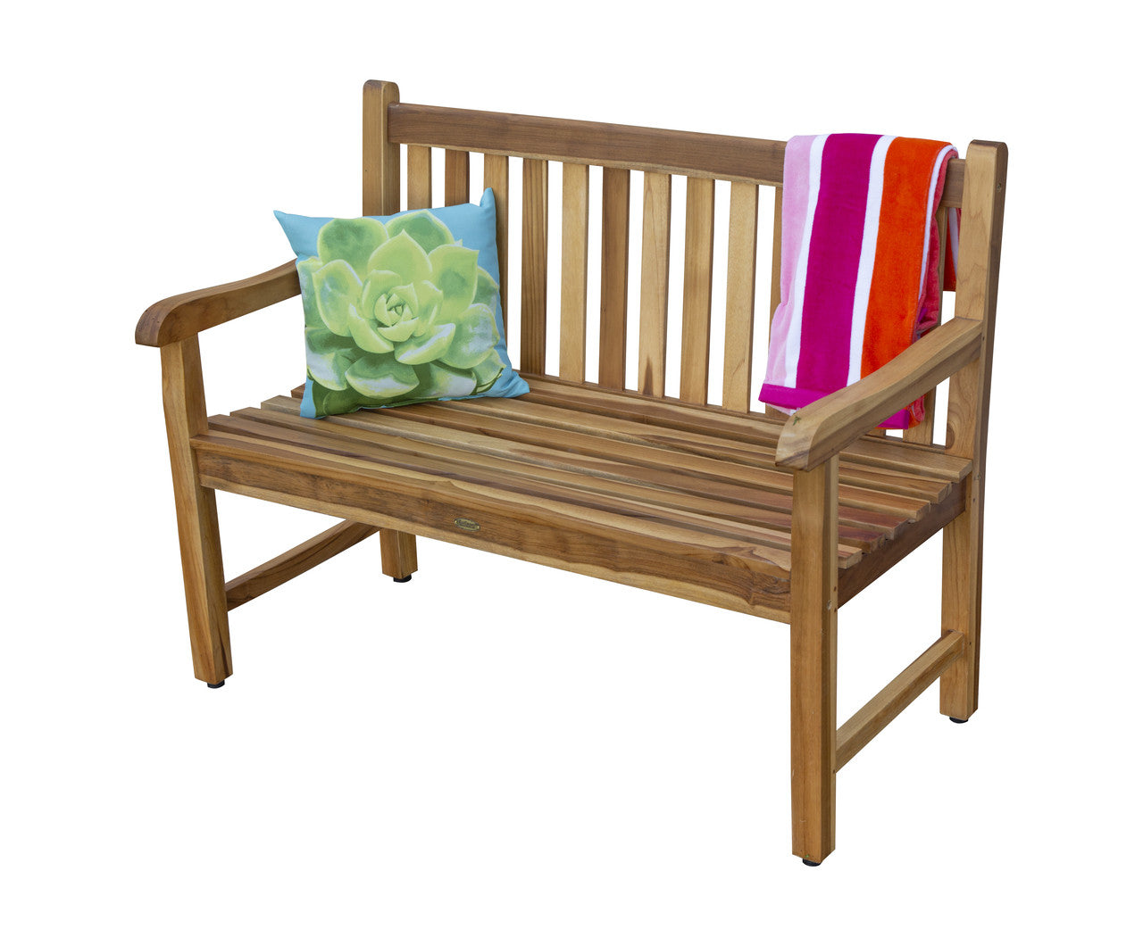 EcoDecors® Hampstead Heath 51" Teak Wood Outdoor Bench in EarthyTeak Finish