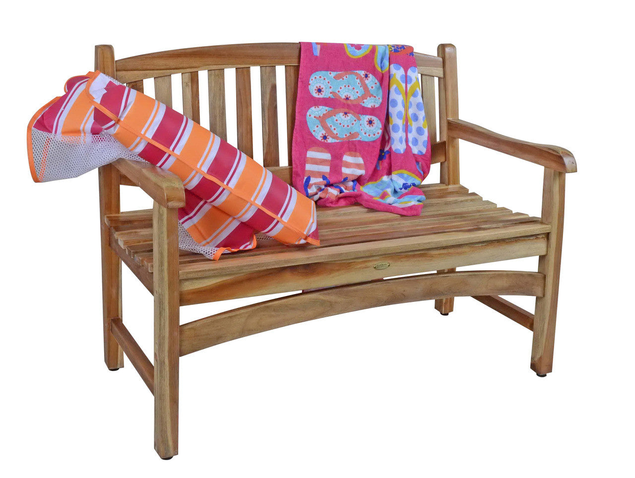 EcoDecors® Kent Garden 51" Teak Wood Outdoor Bench in EarthyTeak Finish