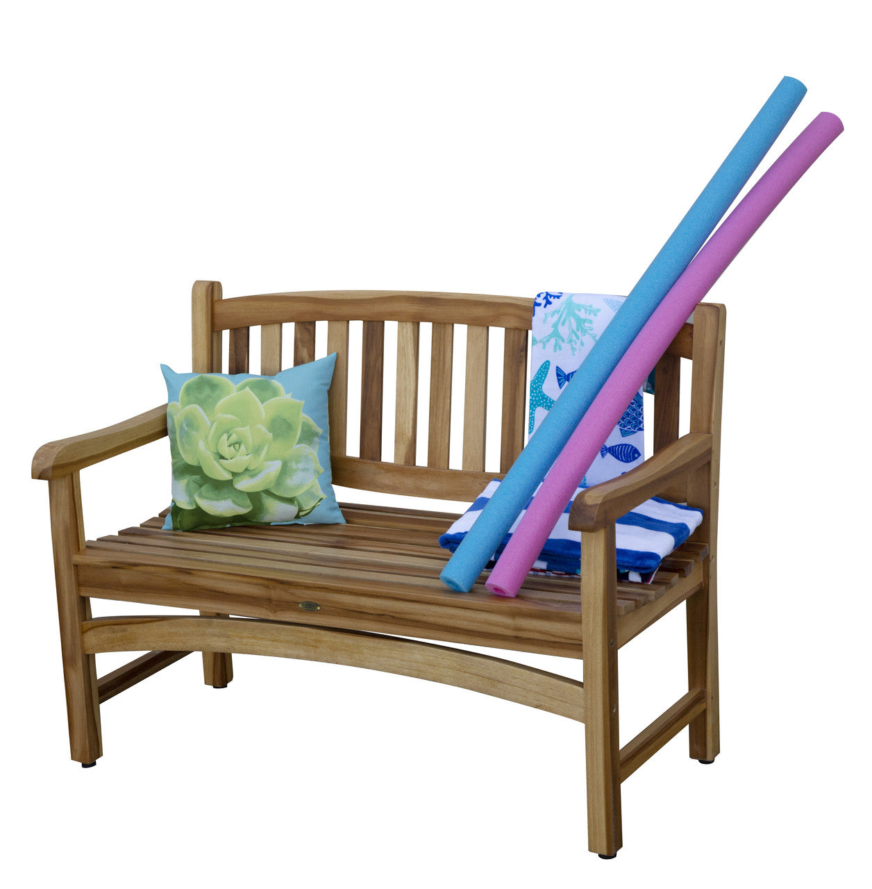 EcoDecors® Kent Garden 51" Teak Wood Outdoor Bench in EarthyTeak Finish