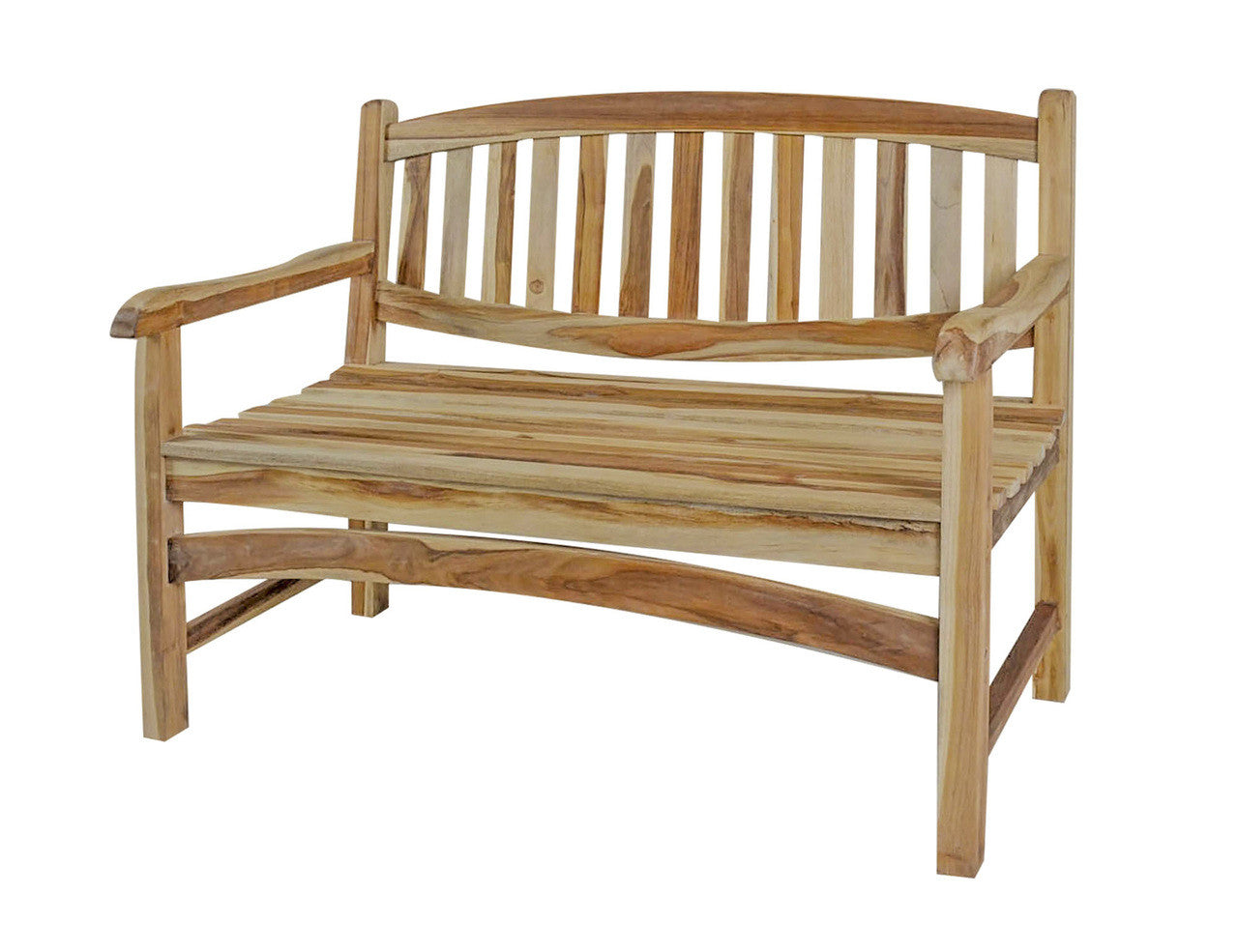 EcoDecors® Kent Garden 51" Teak Wood Outdoor Bench in EarthyTeak Finish