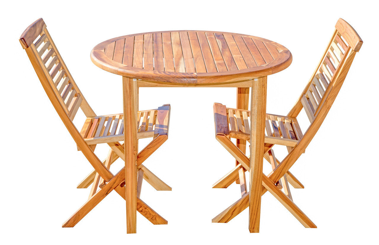 EcoDecors® Oasis® 36" Teak Wood Round Table in EarthyTeak Finish