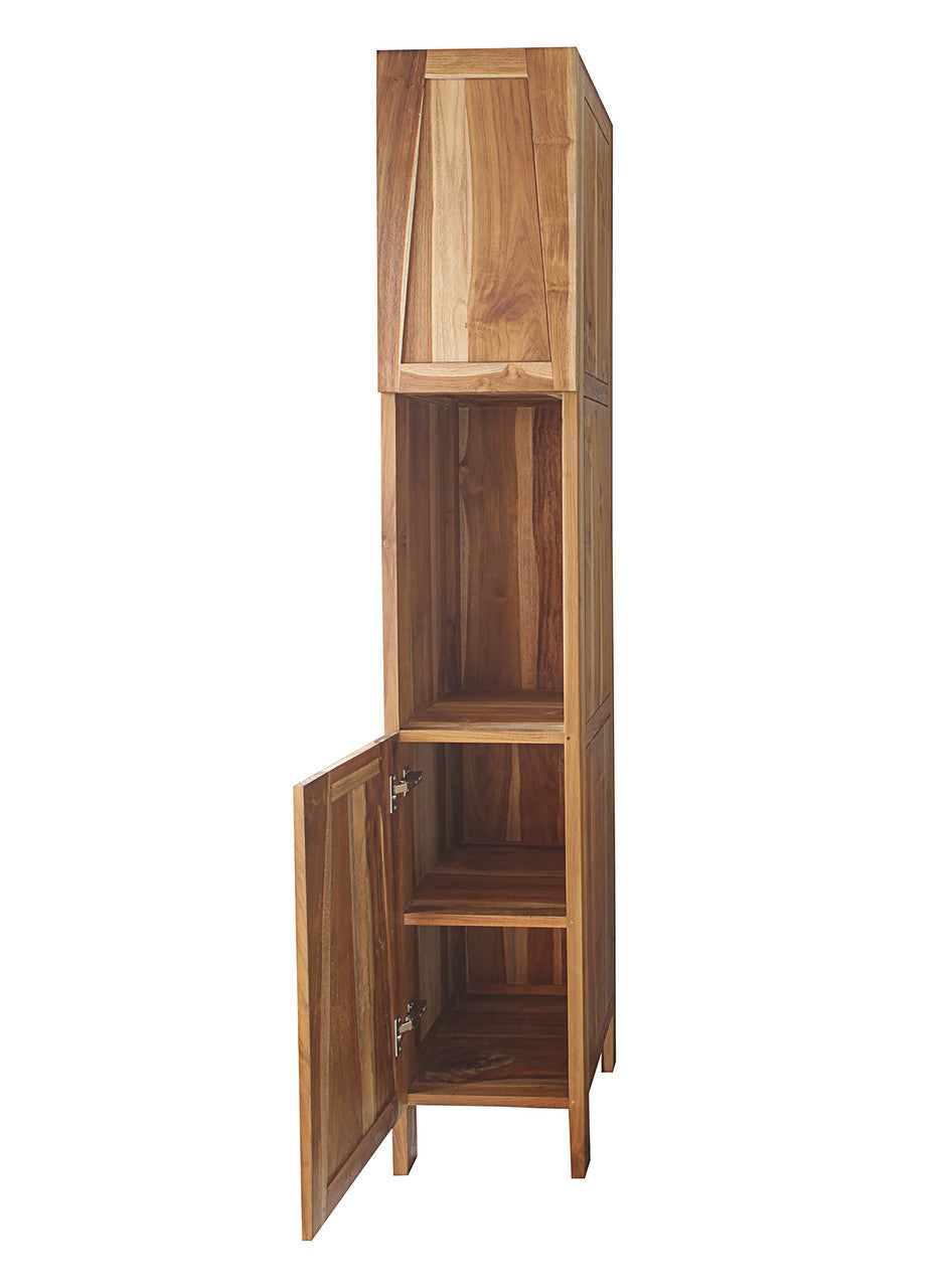 EcoDecors® Significado® 79" Teak Wood Free Standing Linen Tower in EarthyTeak Finish