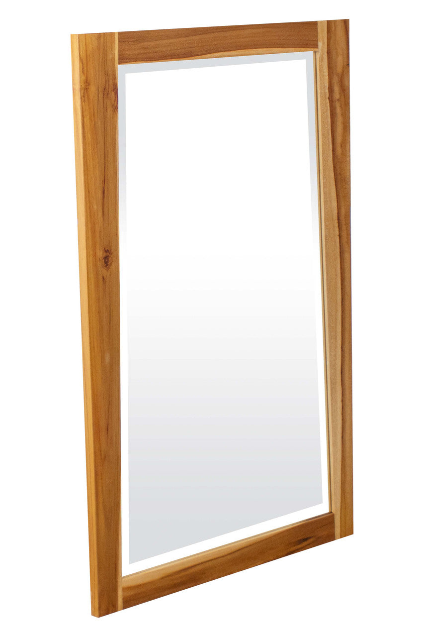 EcoDecors® Significado® 24" x 35" Teak Wood Wall Mirror in EarthyTeak Finish