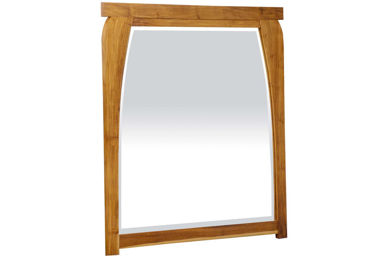 EcoDecors® Tranquility® 36" x 35" Teak Wood Wall Mirror in EarthyTeak Finish