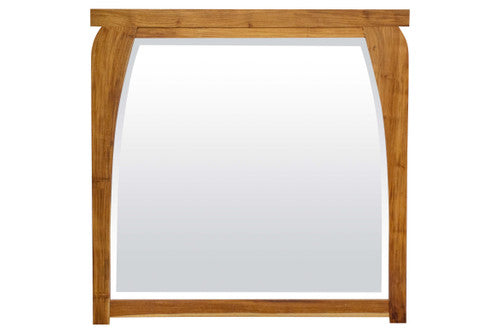 EcoDecors® Tranquility® 36" x 35" Teak Wood Wall Mirror in EarthyTeak Finish