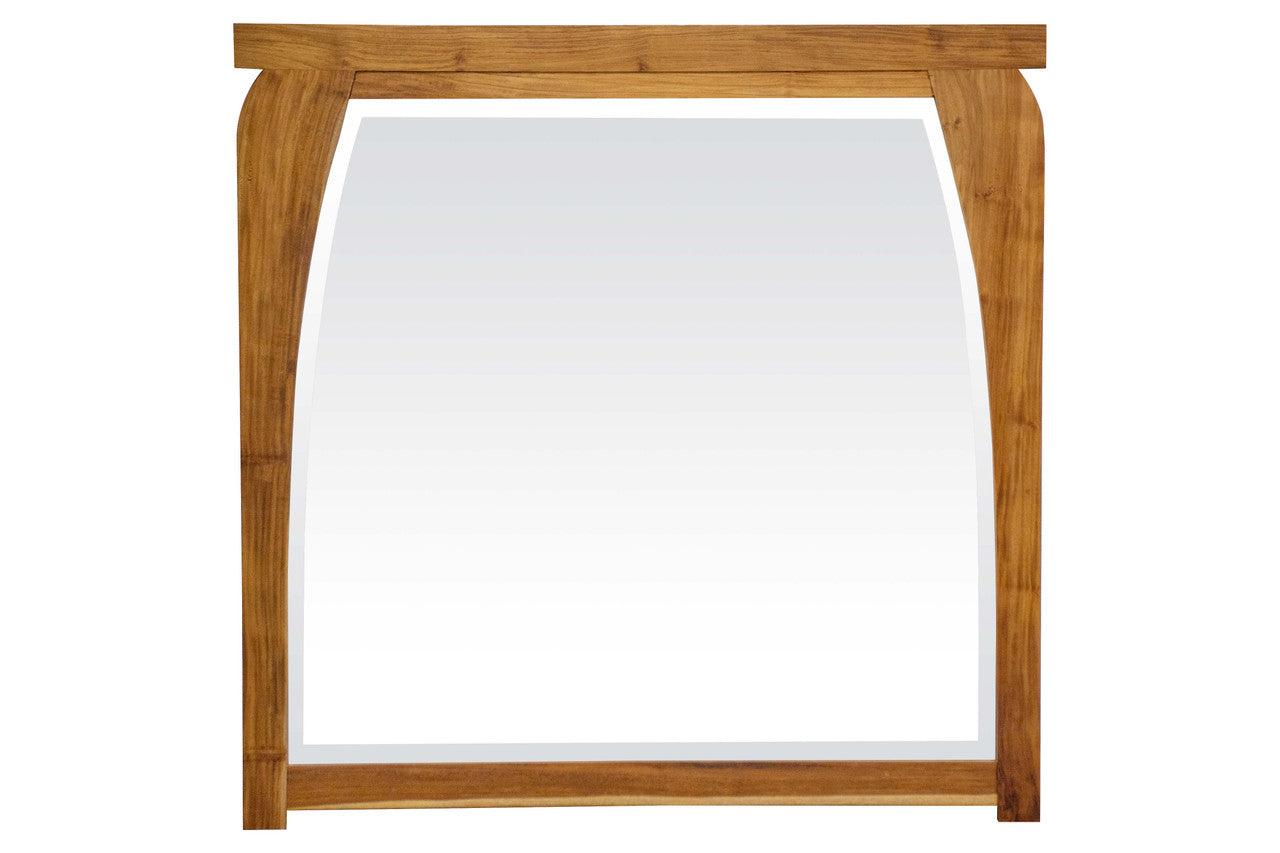 EcoDecors® Tranquility® 36" x 35" Teak Wood Wall Mirror in EarthyTeak Finish