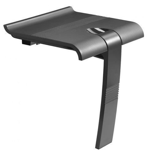 Innovato SwapAble Foldaway Wall Mount Ebony Gray Shower Chair with Hinged Weight Supporting Leg