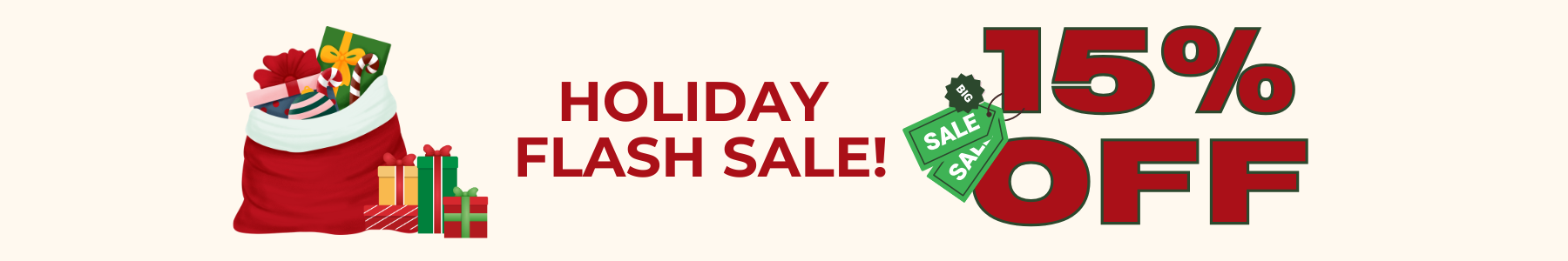 15% off Holiday Flash Sale