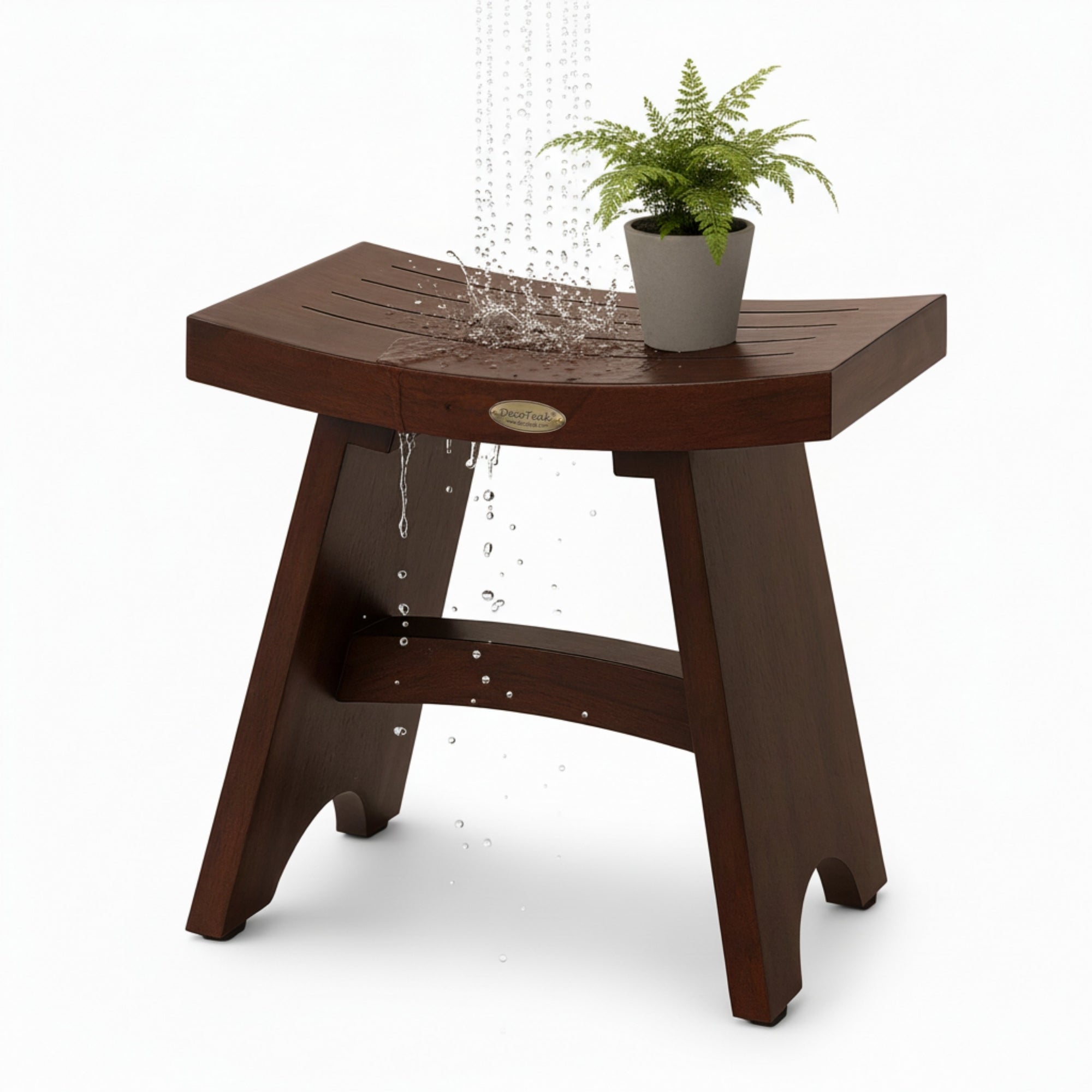DecoTeak® Serenity® 18" Teak Wood Shower Bench in Woodland Brown Finish
