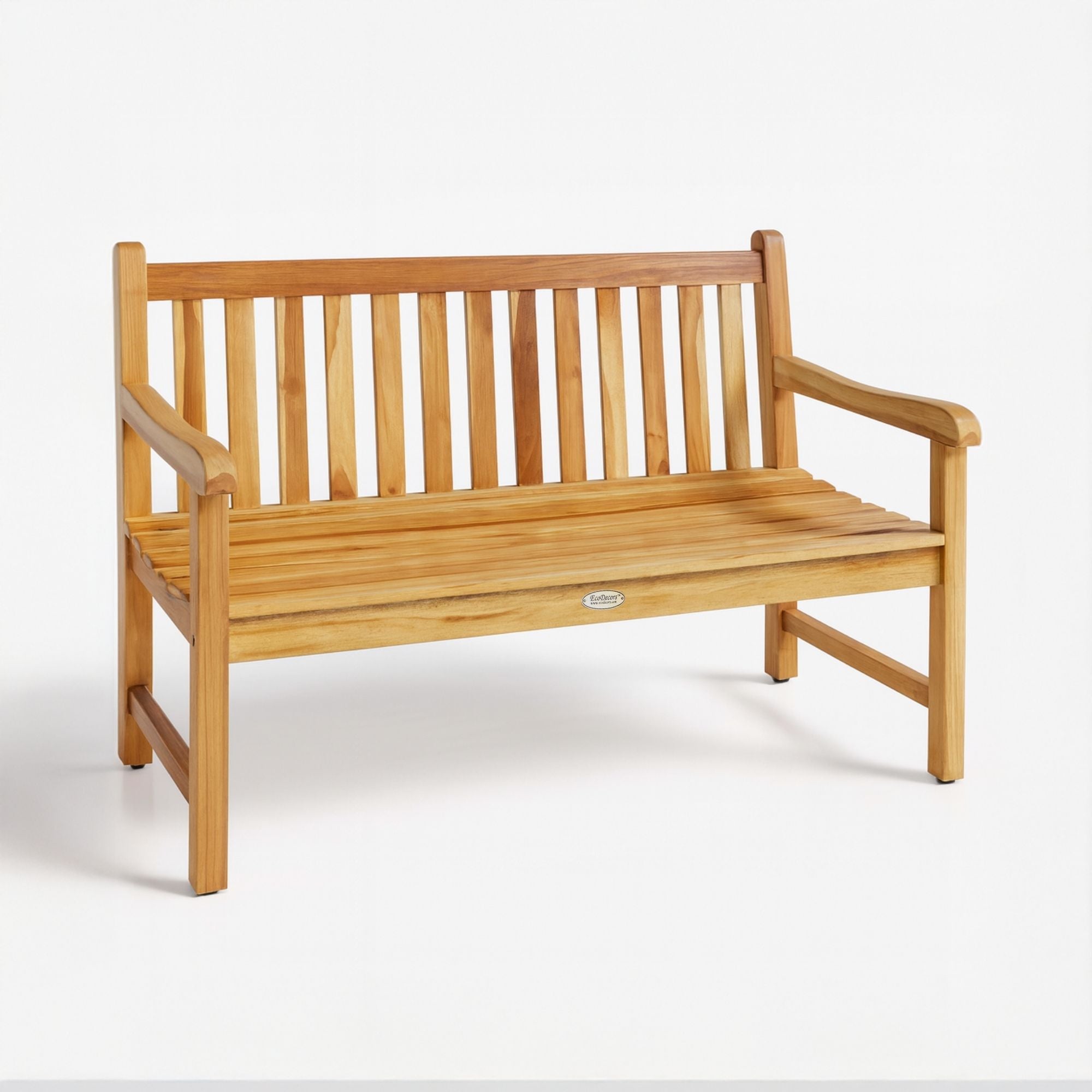 EcoDecors® Hampstead Heath 51" Teak Wood Outdoor Bench in EarthyTeak Finish