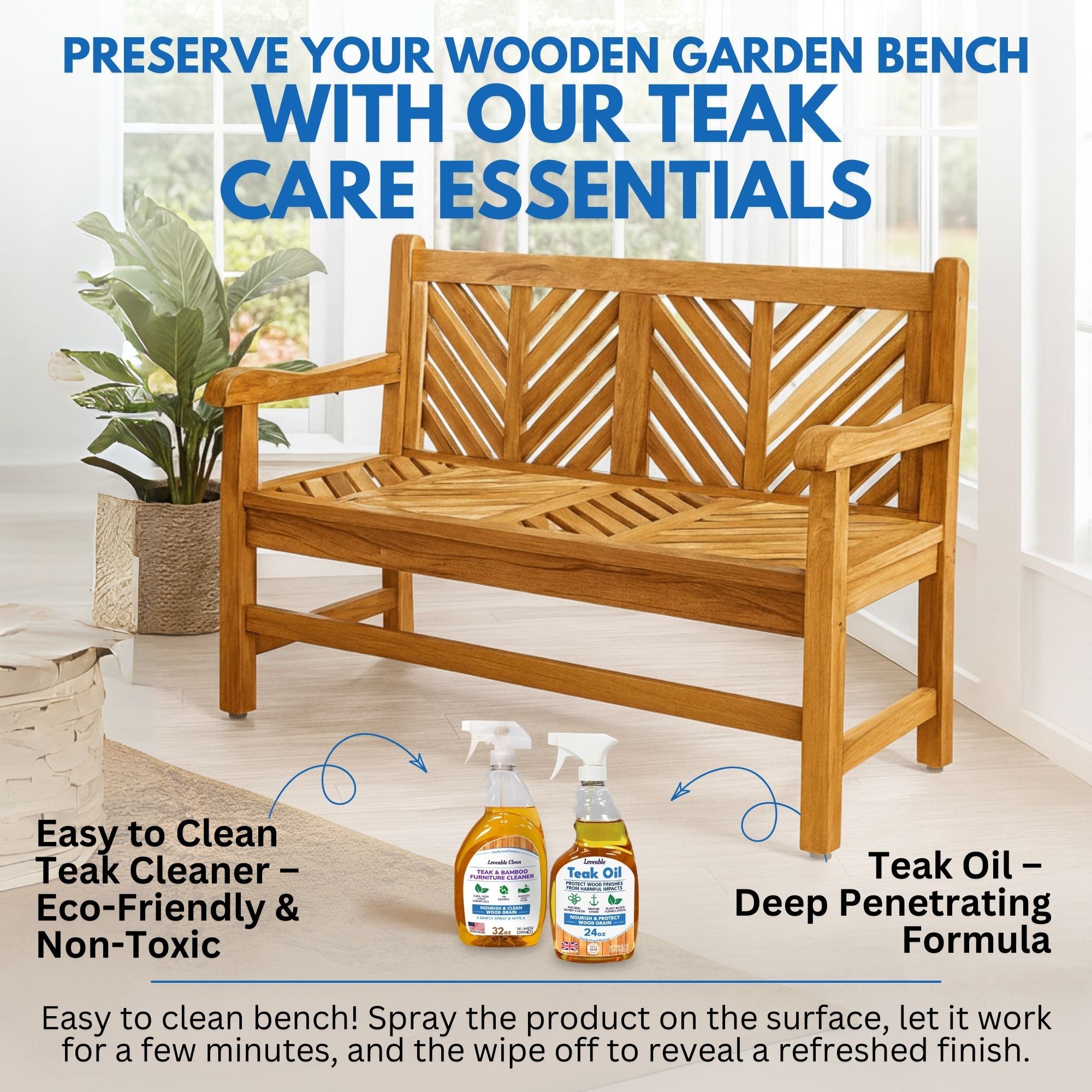EcoDecors Eleganto 41" Teak Outdoor Garden Bench