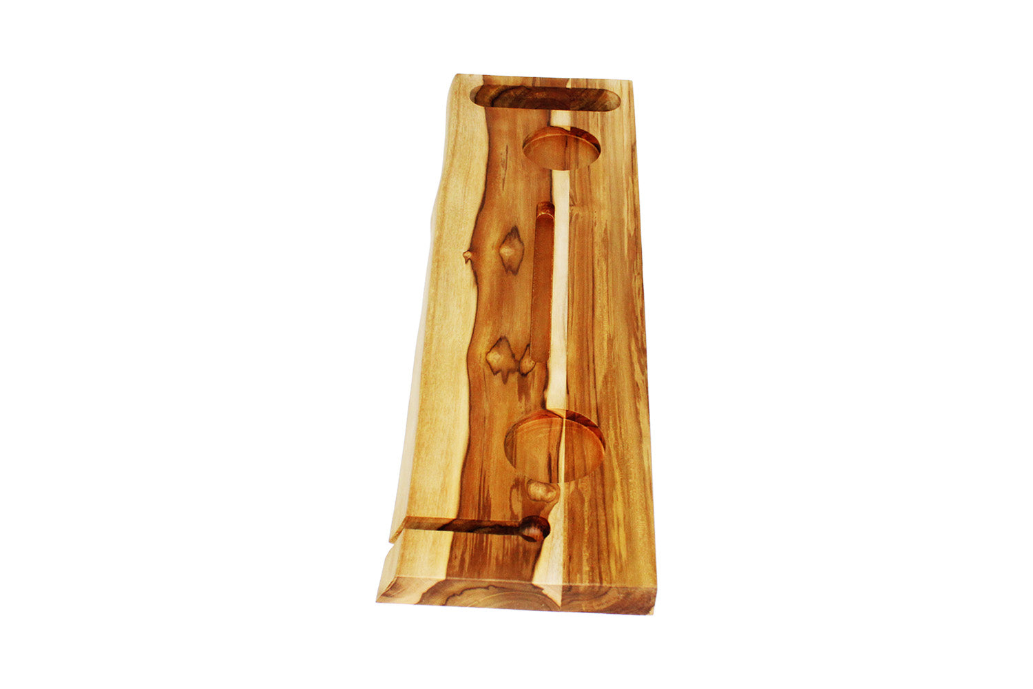 EcoDecors Eleganto 30" Solid Teak Bath Caddy Tray with Wine Glass & Tablet Holder