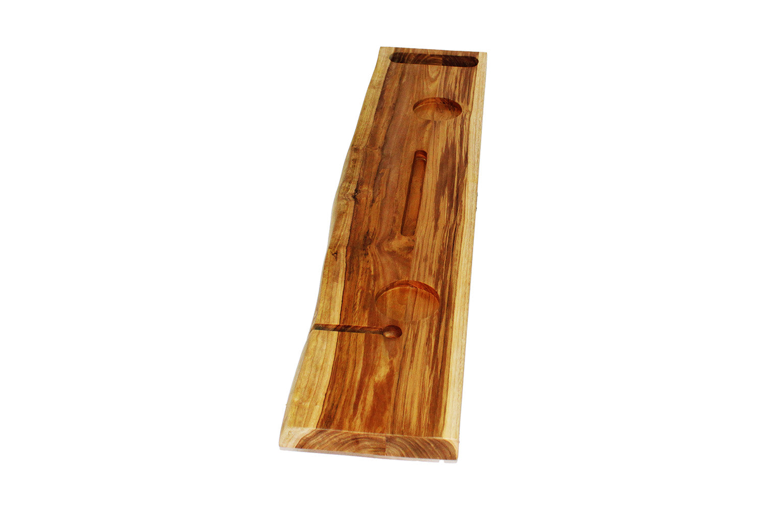 EcoDecors Eleganto 36" Solid Teak Bath Caddy Tray with Wine Glass & Tablet Holder