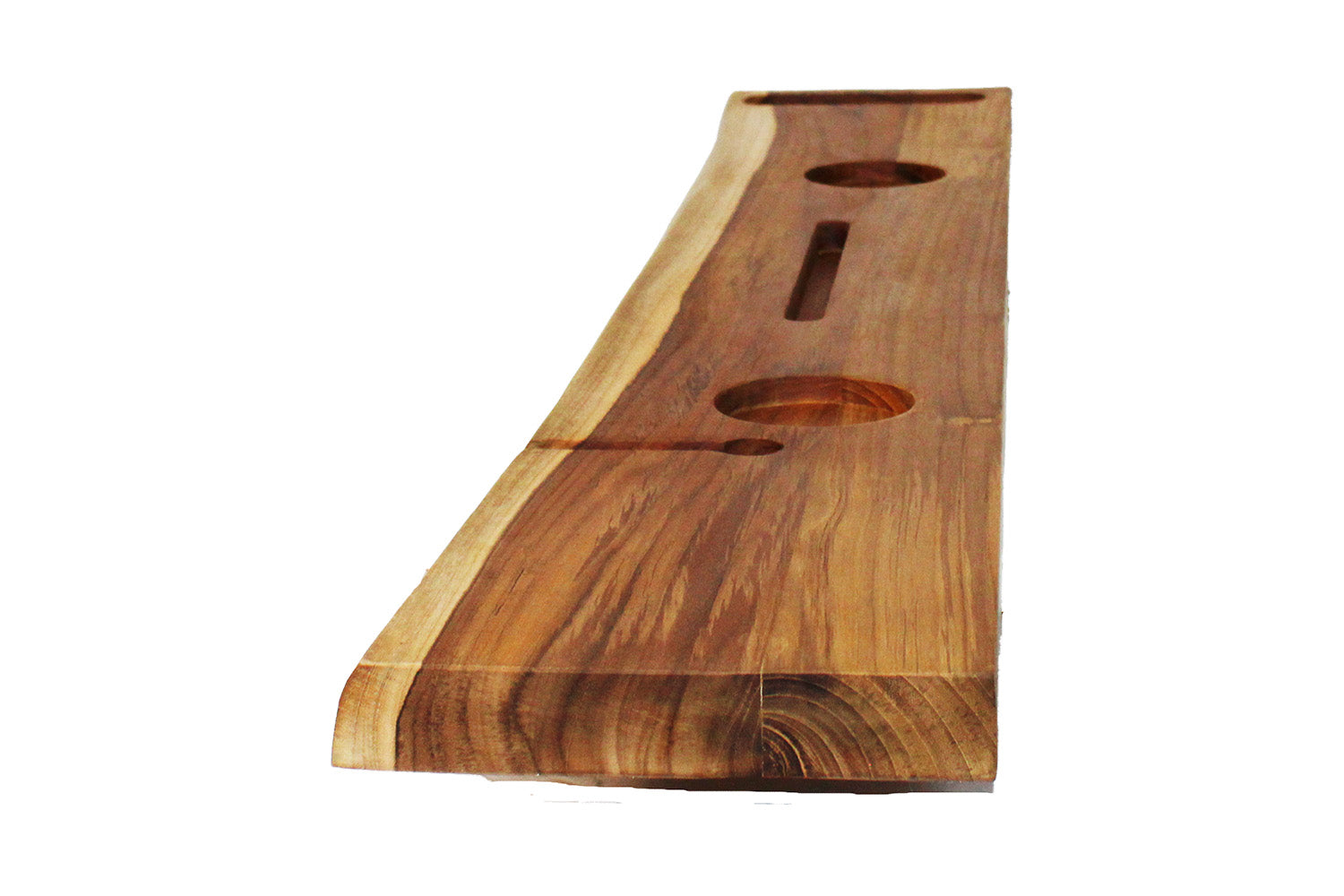 EcoDecors Eleganto 50" Solid Teak Bath Caddy Tray with Wine Glass & Tablet Holder