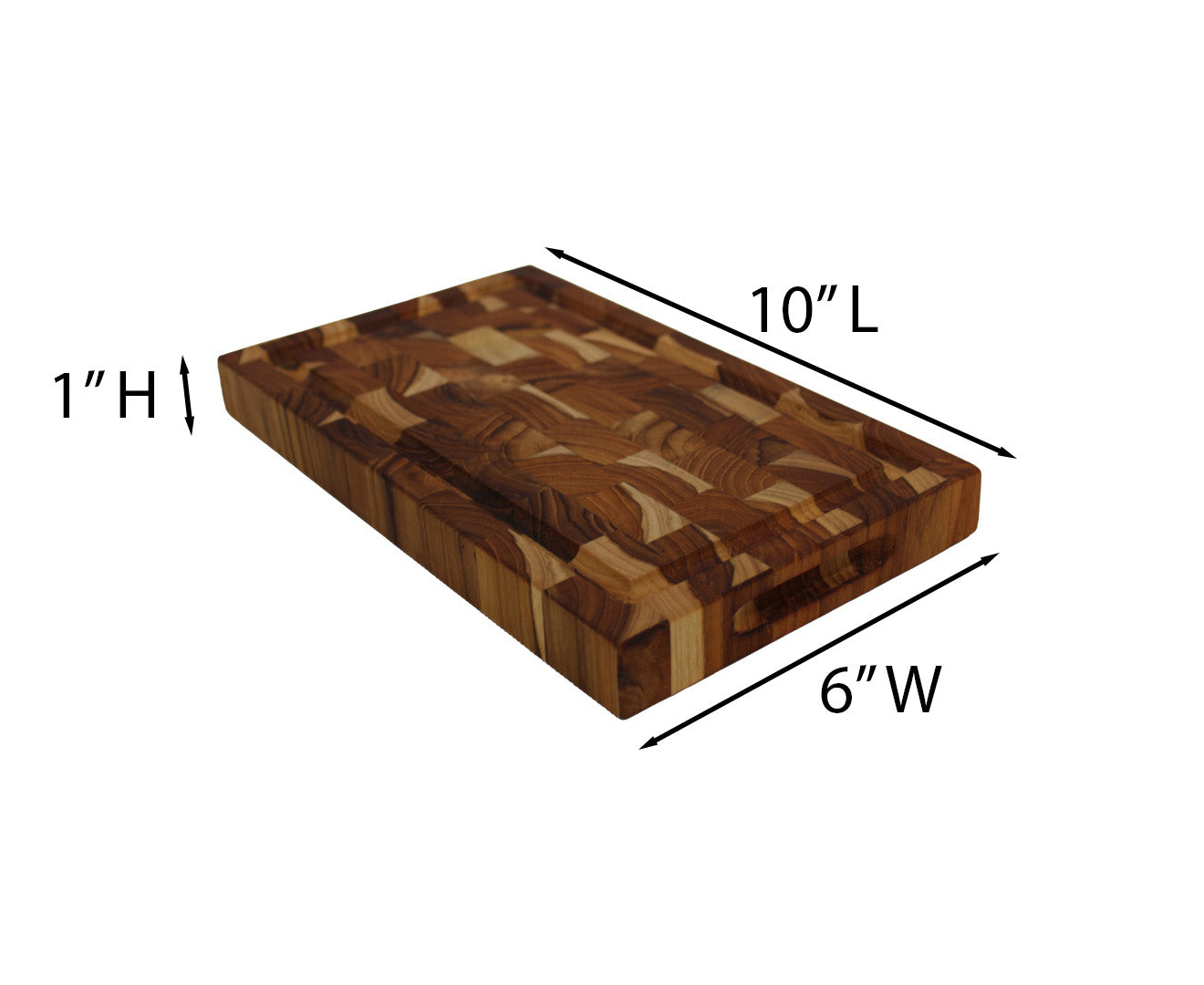 EcoDecors 10x6 FSC Teak End Grain Reversible Cutting Board for Snacks