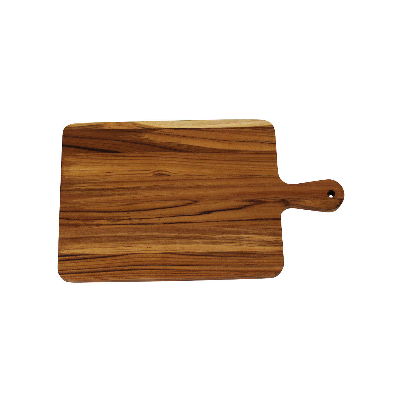 EcoDecors 17x10 FSC Teak Edge Grain Cutting Board with Handle & Groove