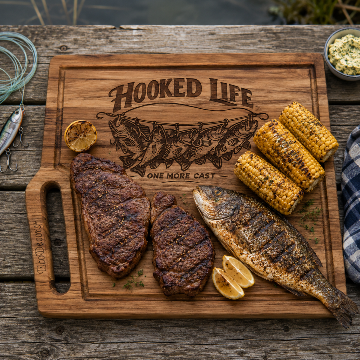 Angle Handle Charcuterie Board Medium