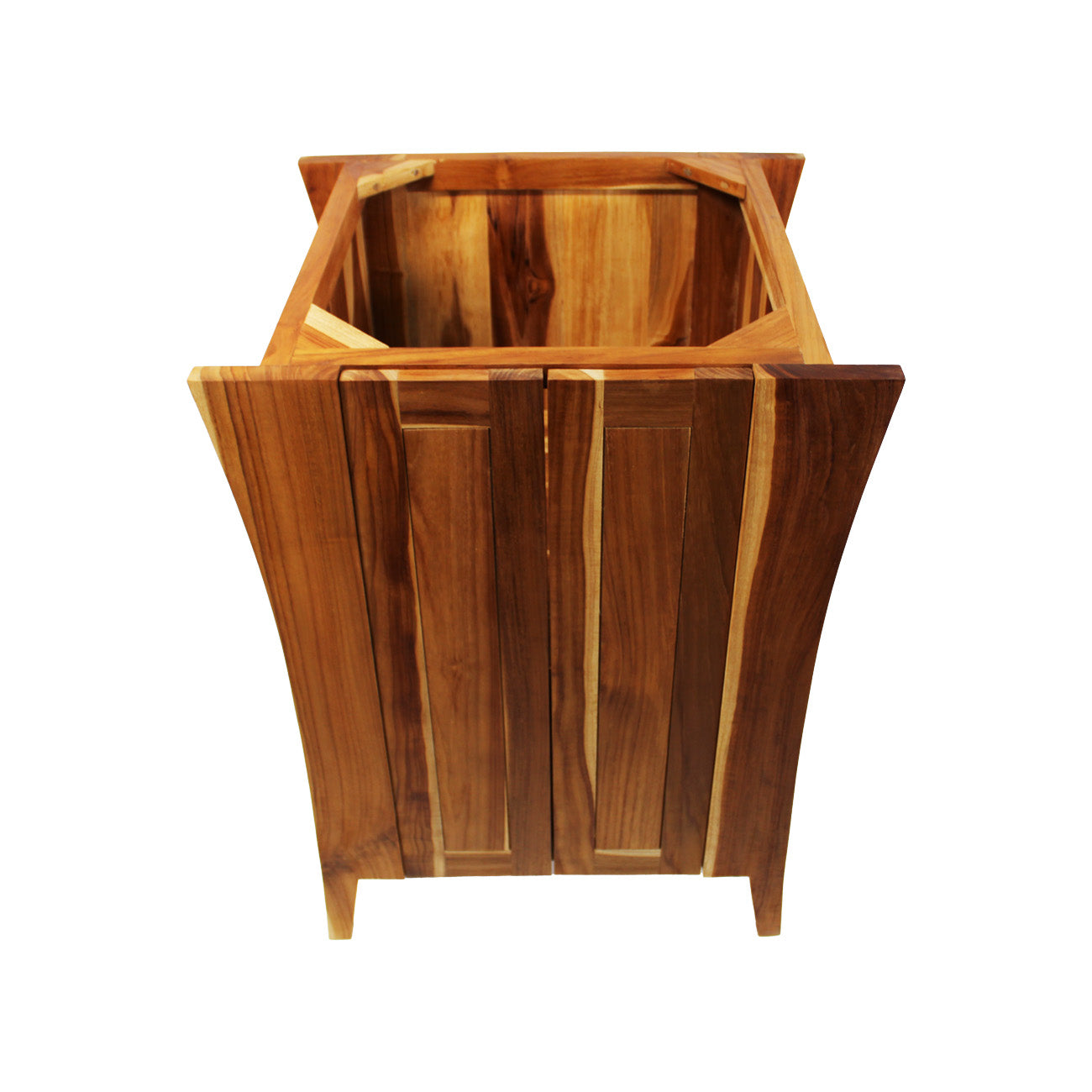 EcoDecors® Curvature® 24" Teak Wood Free Standing Bathroom Vanity in EarthyTeak® Finish