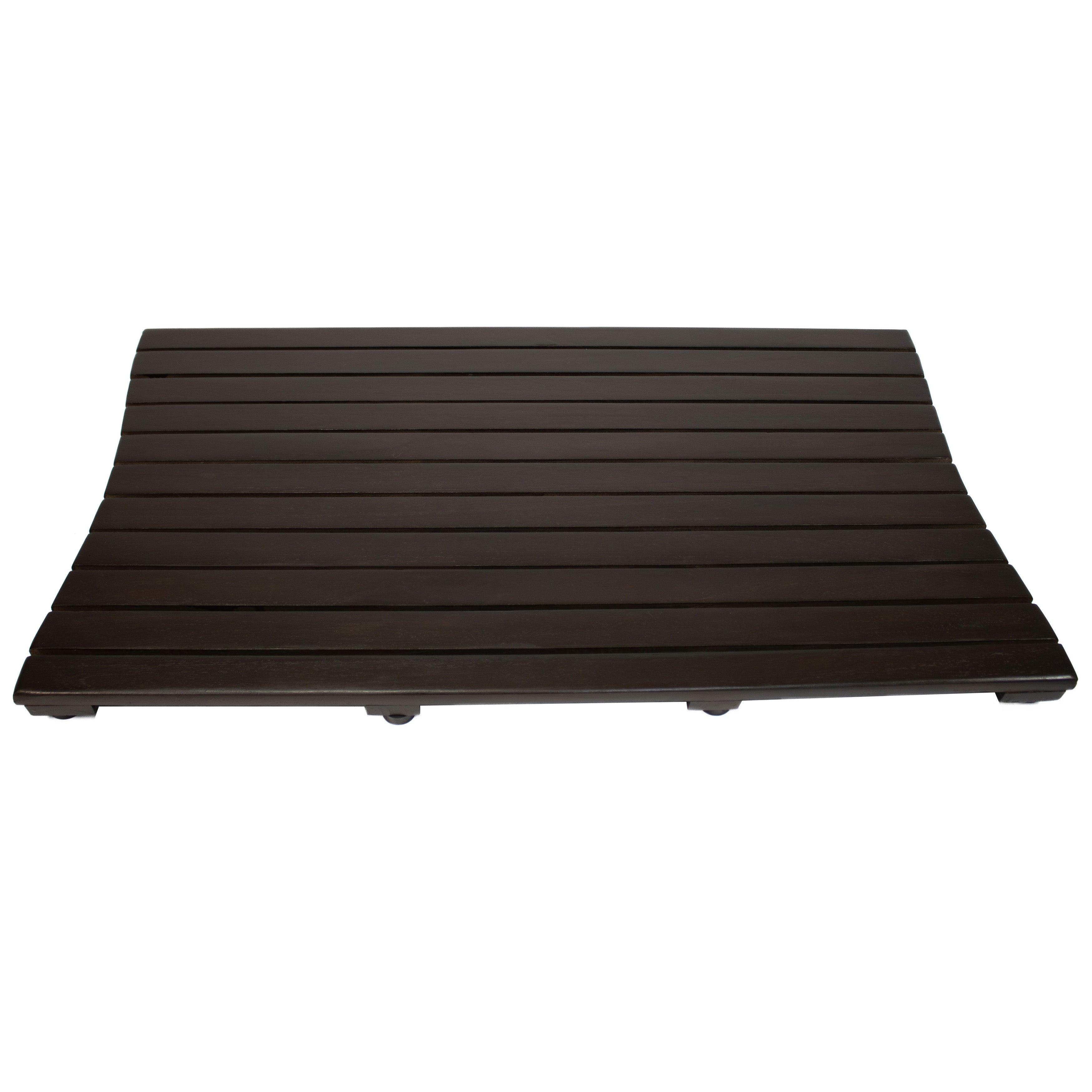 DecoTeak® Eleganto® 40”W Teak Floor Mat in Woodland Brown Finish