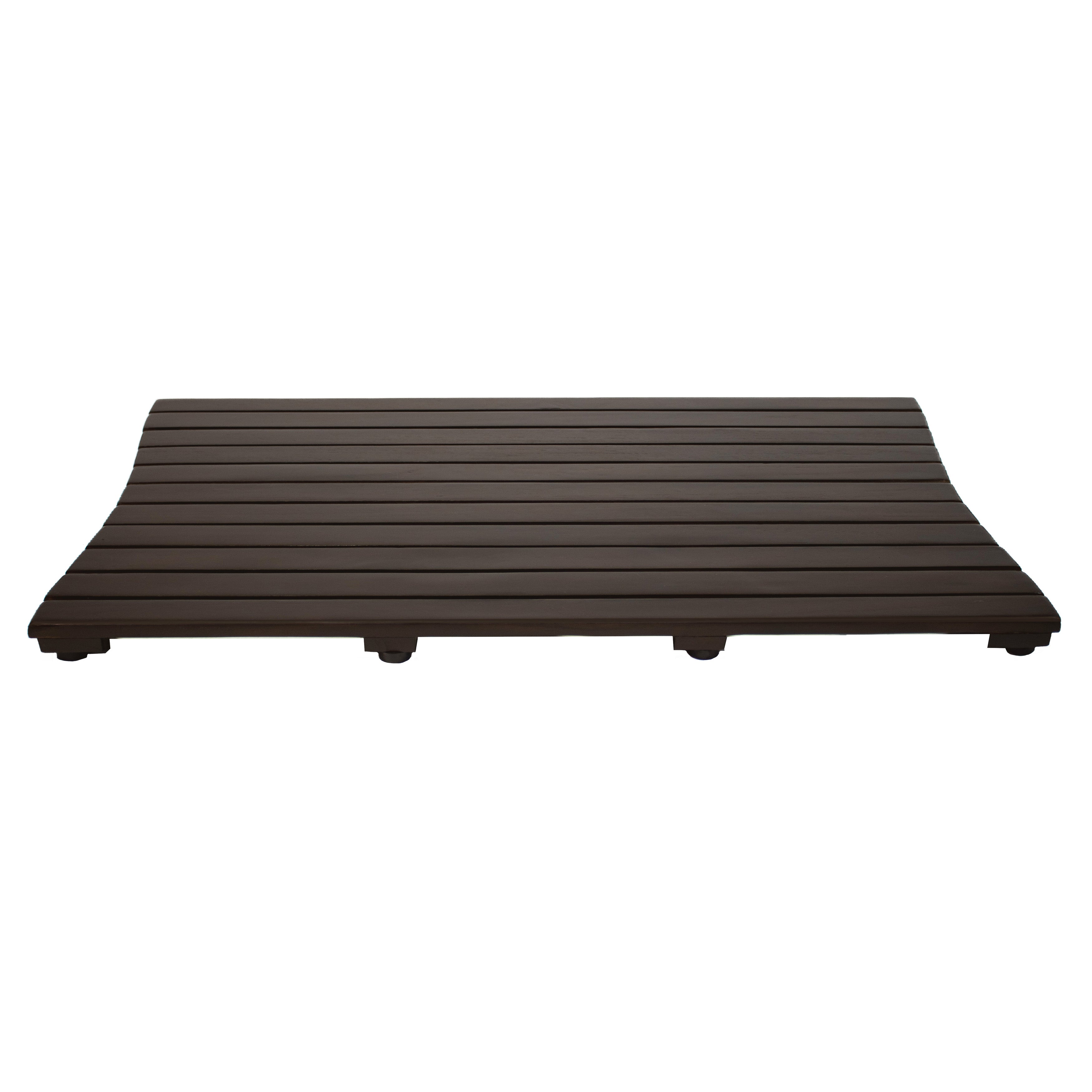 DecoTeak® Eleganto® 40”W Teak Floor Mat in Woodland Brown Finish