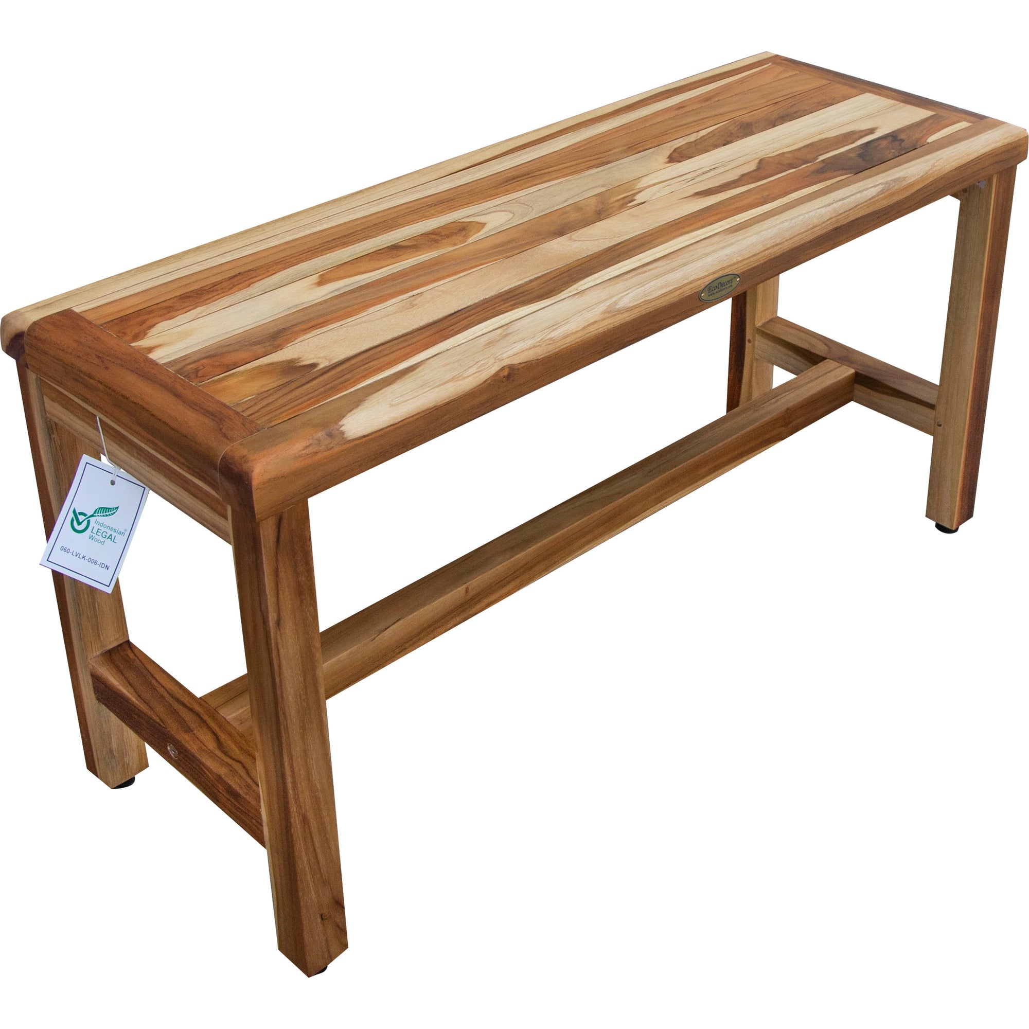 EcoDecors® Eleganto® 47" Teak Wood Shower Bench in EarthyTeak Finish