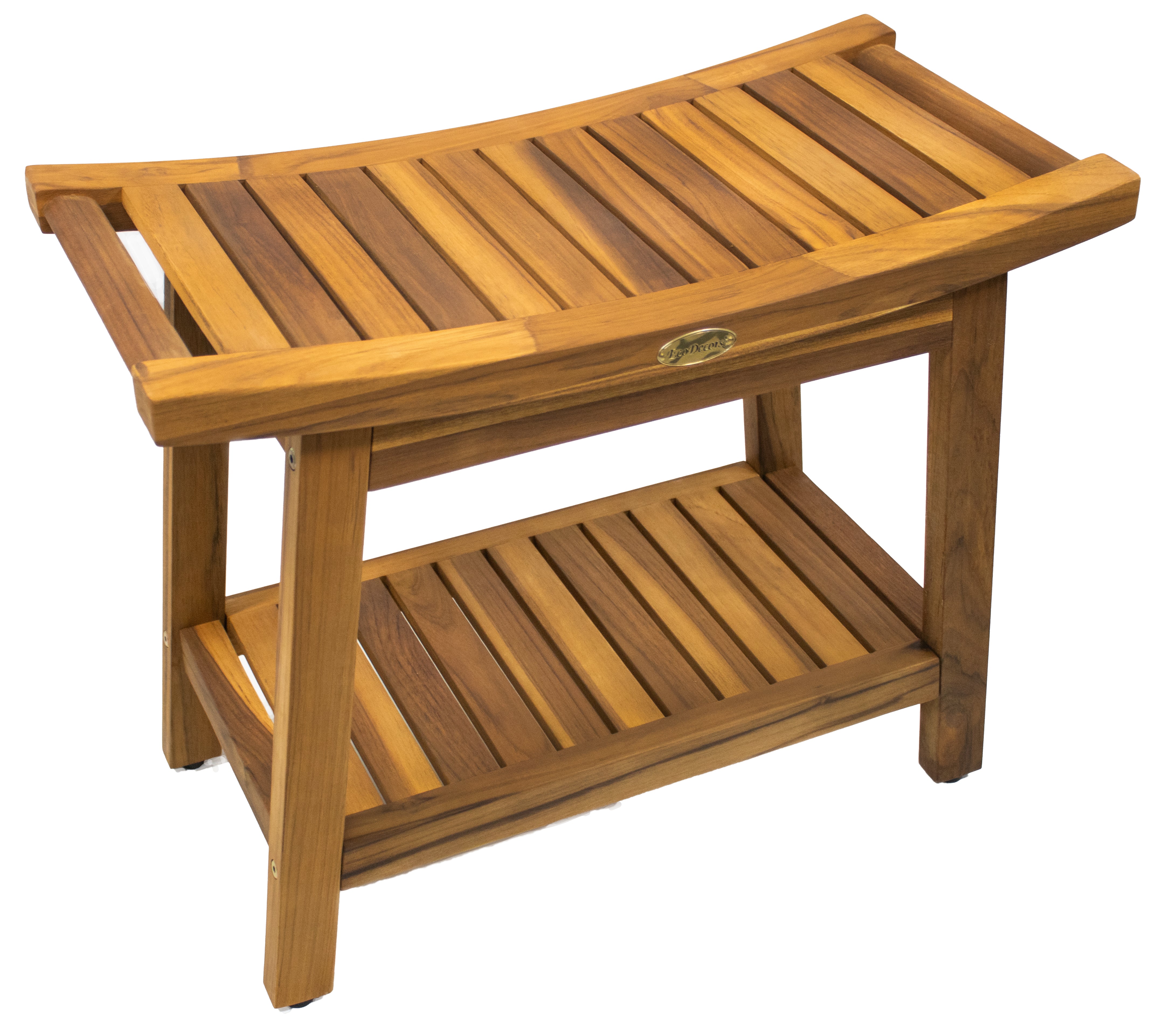 EcoDecors Harmony Gold 24" Solid Teak Shower Bench