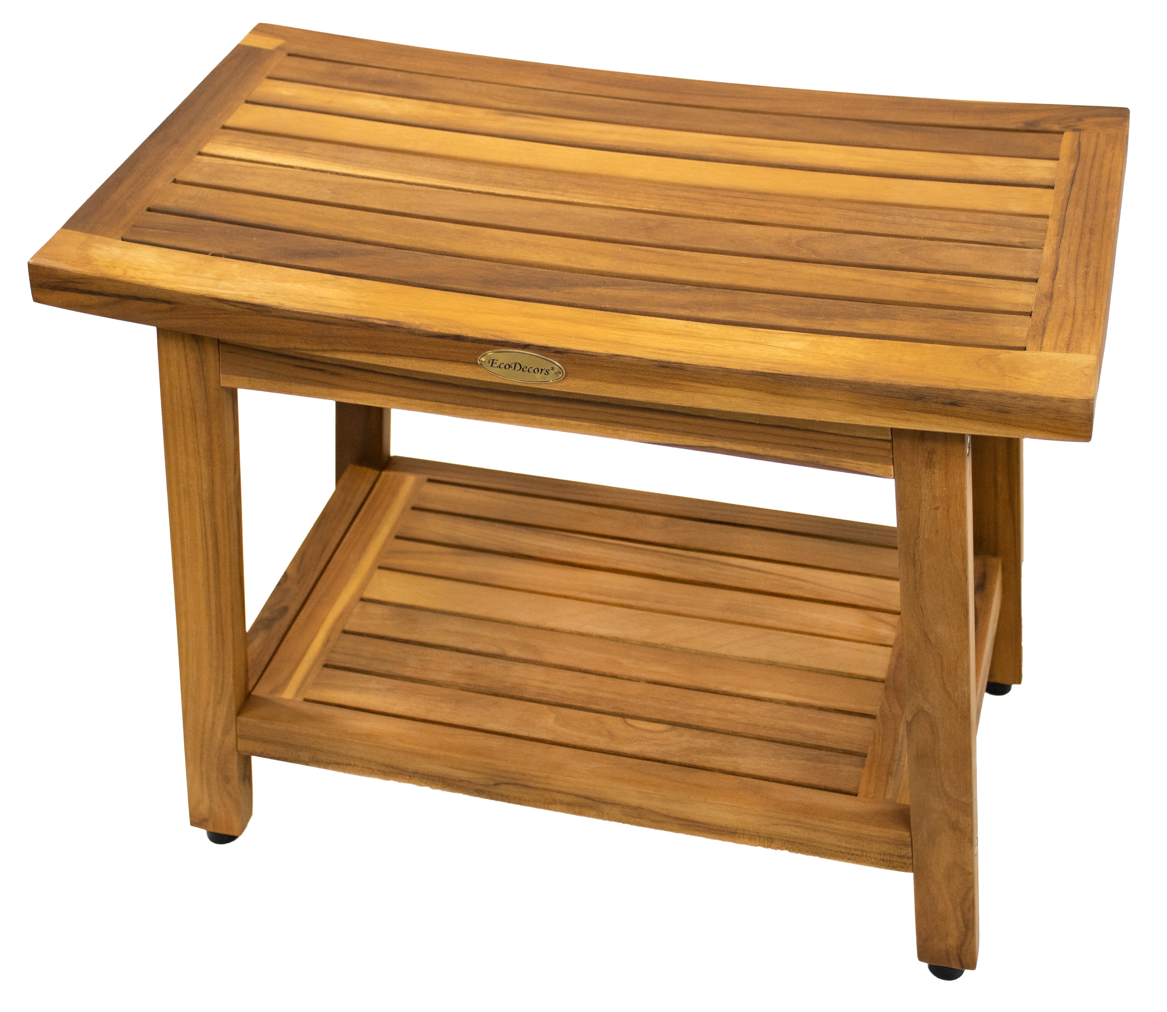 EcoDecors Eleganto Gold 24" Solid Teak Shower Bench