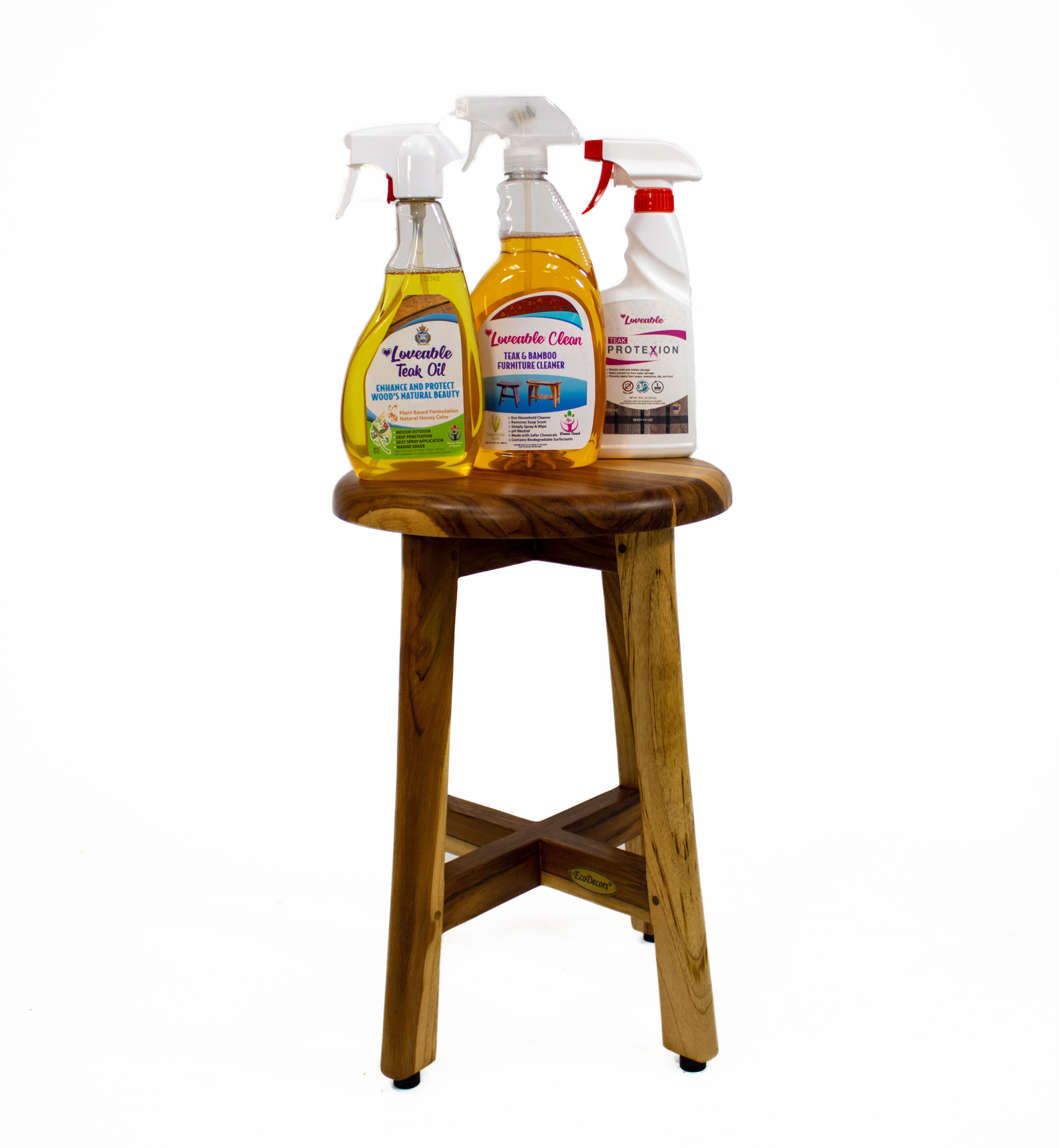 EcoDecors Shoji Solid Teak Bath Shower Stool