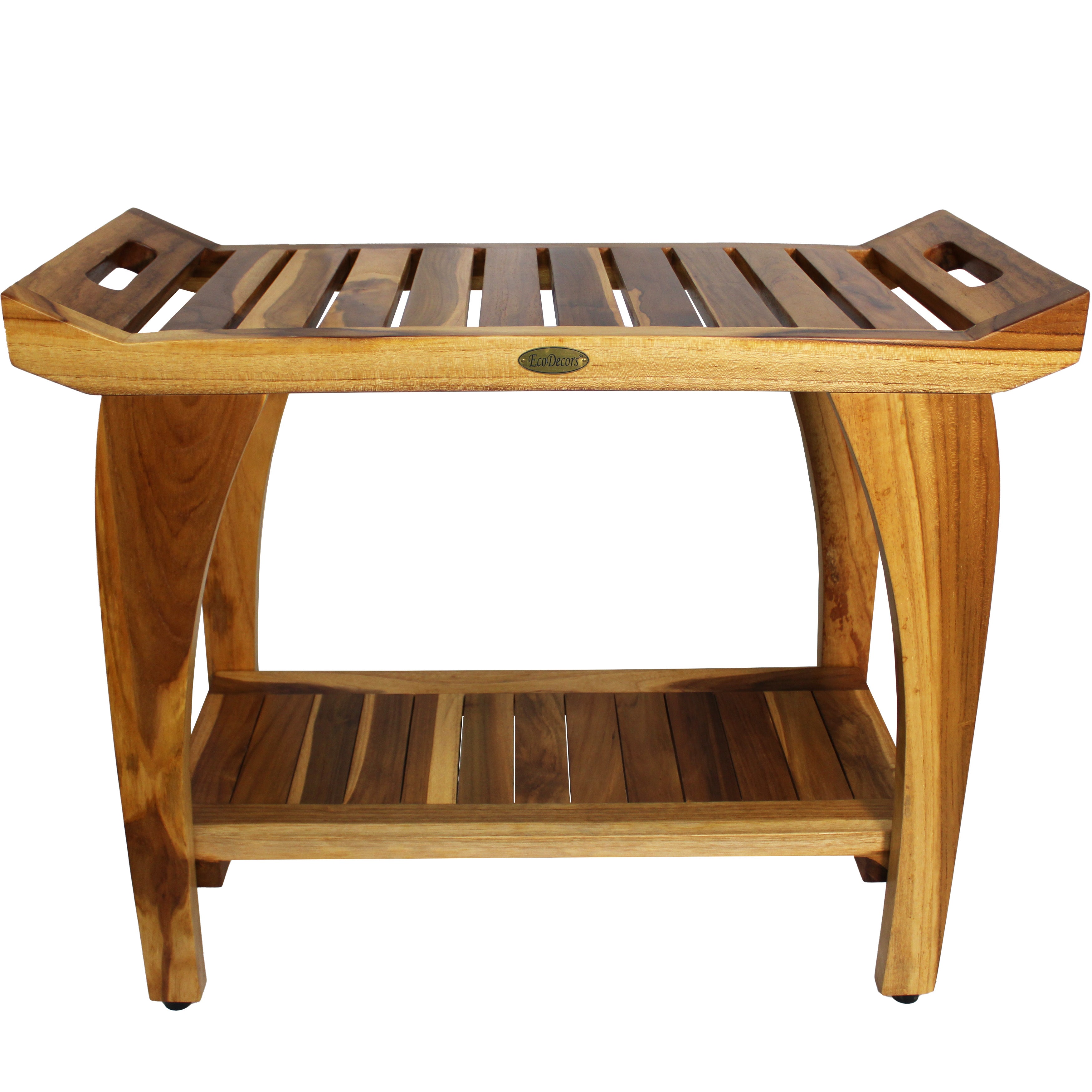EcoDecors Tranquility 30" Shower Bench- Extended Height- 24" - Earthy Teak