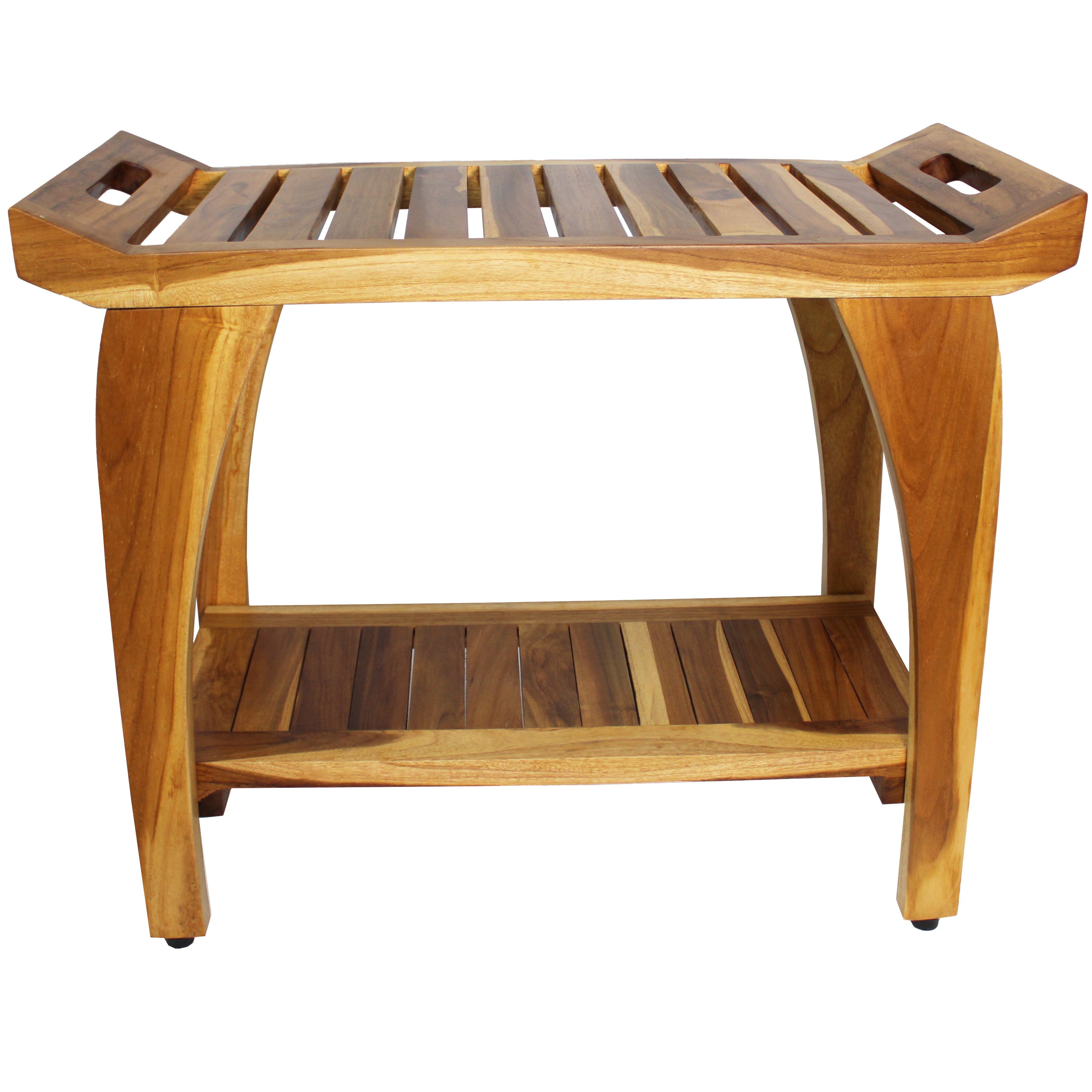 EcoDecors Tranquility 30" Shower Bench- Extended Height- 24" - Earthy Teak