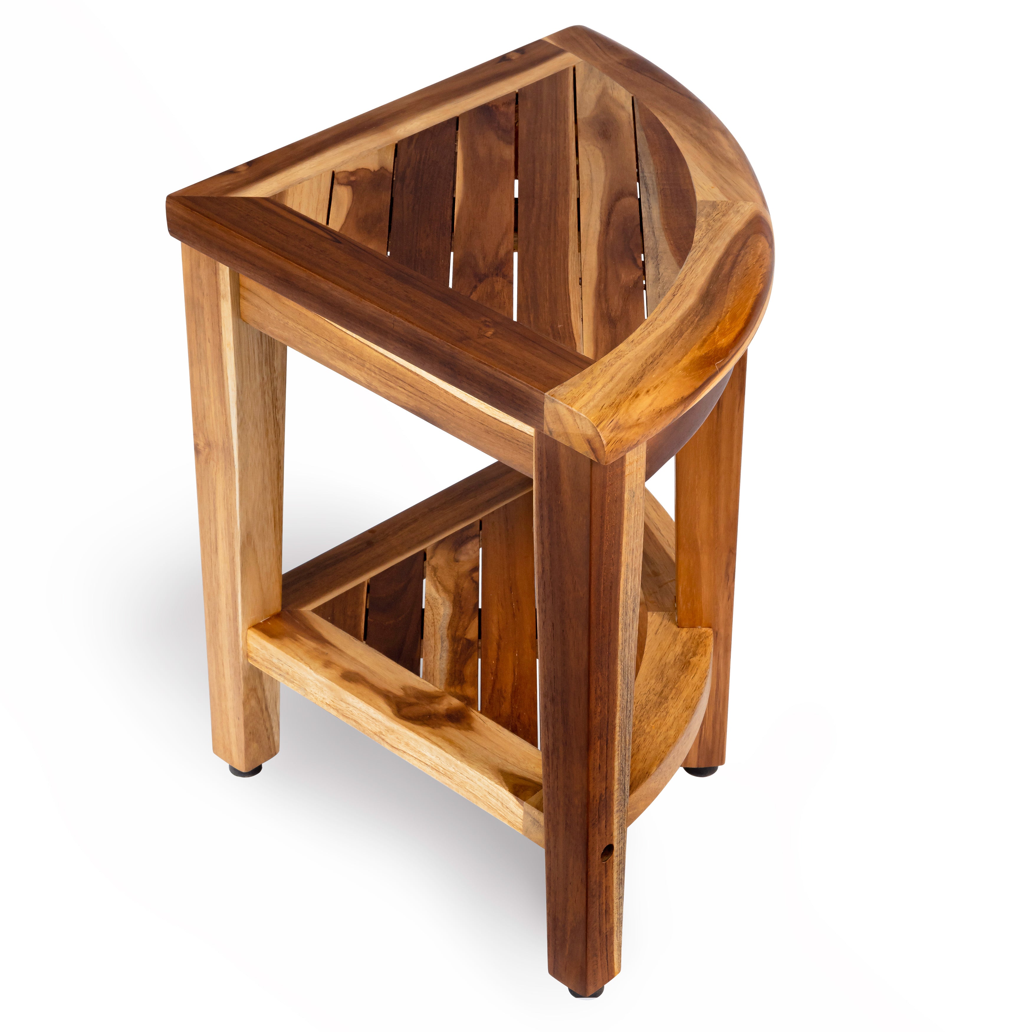 Teak wood corner online shower bench