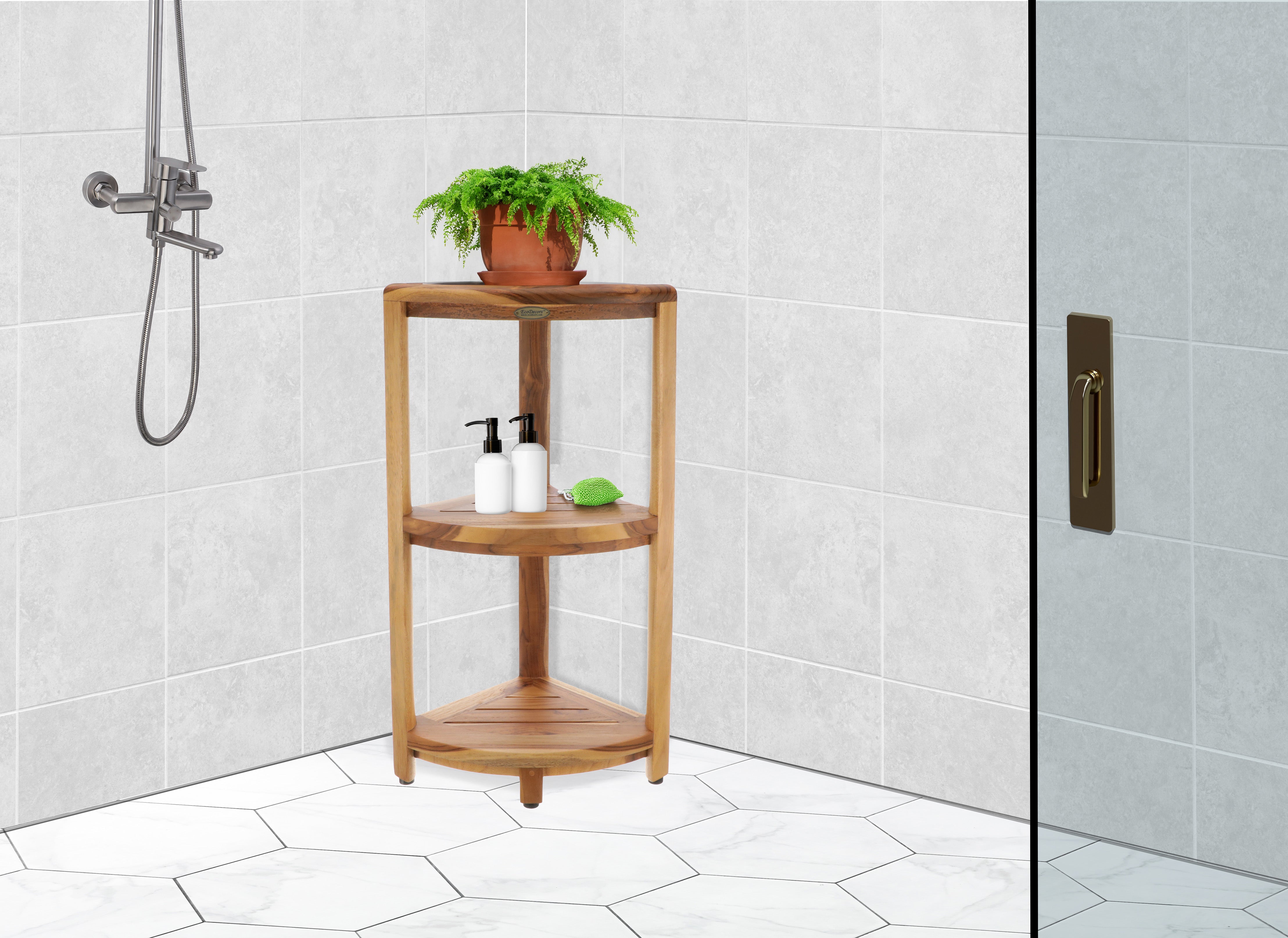 3-Tier Free Standing Corner Shower Caddy - Bathroom - Storage