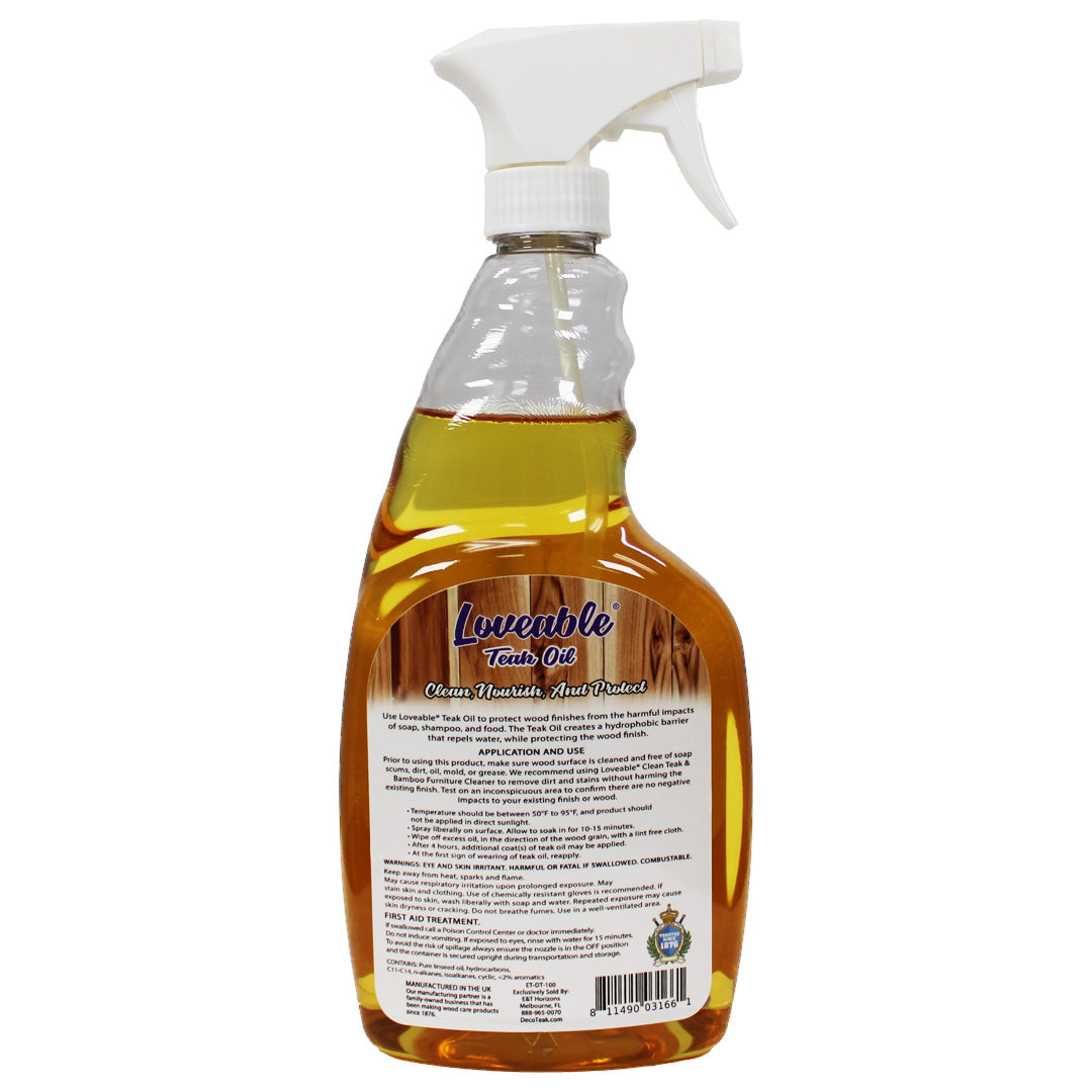 Loveable® Teak and Wood Protective Oil in 24 oz. Spray Bottle