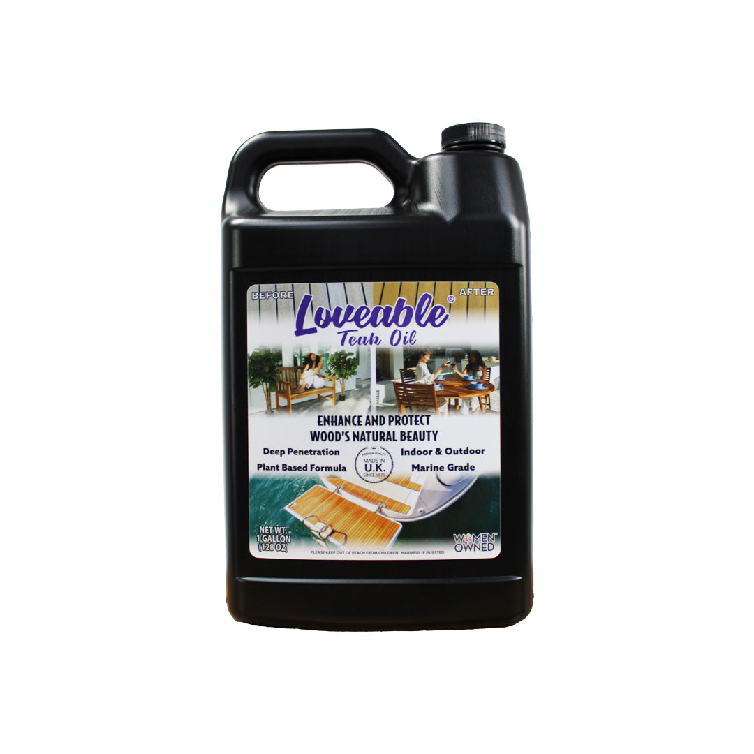 Loveable Teak Oil 1 Gallon, Marine-Grade, Plant-Based