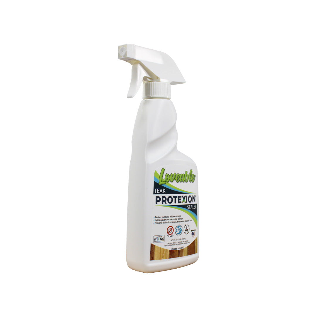 EcoDecors Loveable 24 oz Spray Bottle Teak Oil and Loveable Protection 16 oz Teak Sealer For Outdoor Furniture