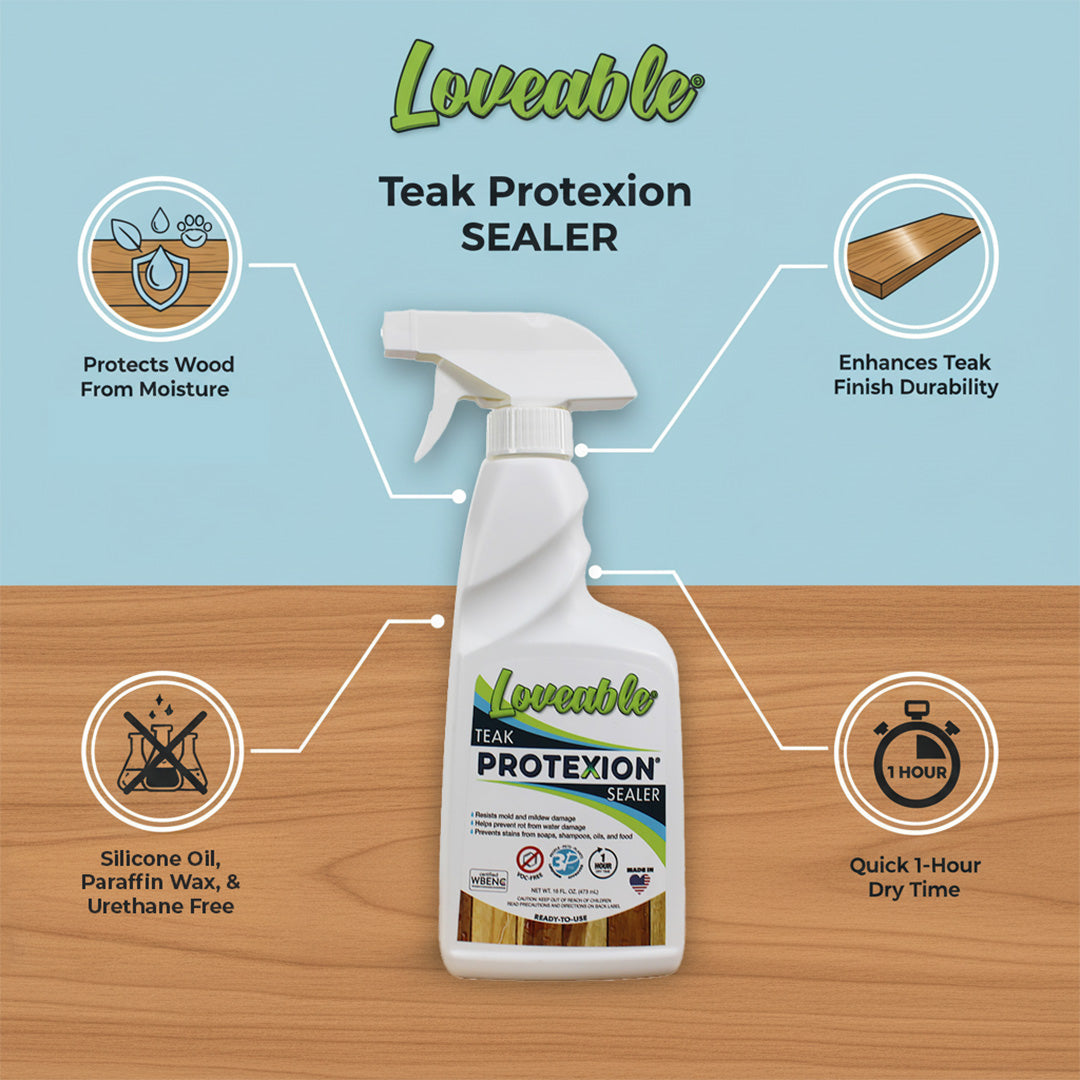 EcoDecors SnazzyCorner 18" Teak Shower Bench, 300 lb Capacity, Fully Assembled + Loveable 4 Pack Care Bundle