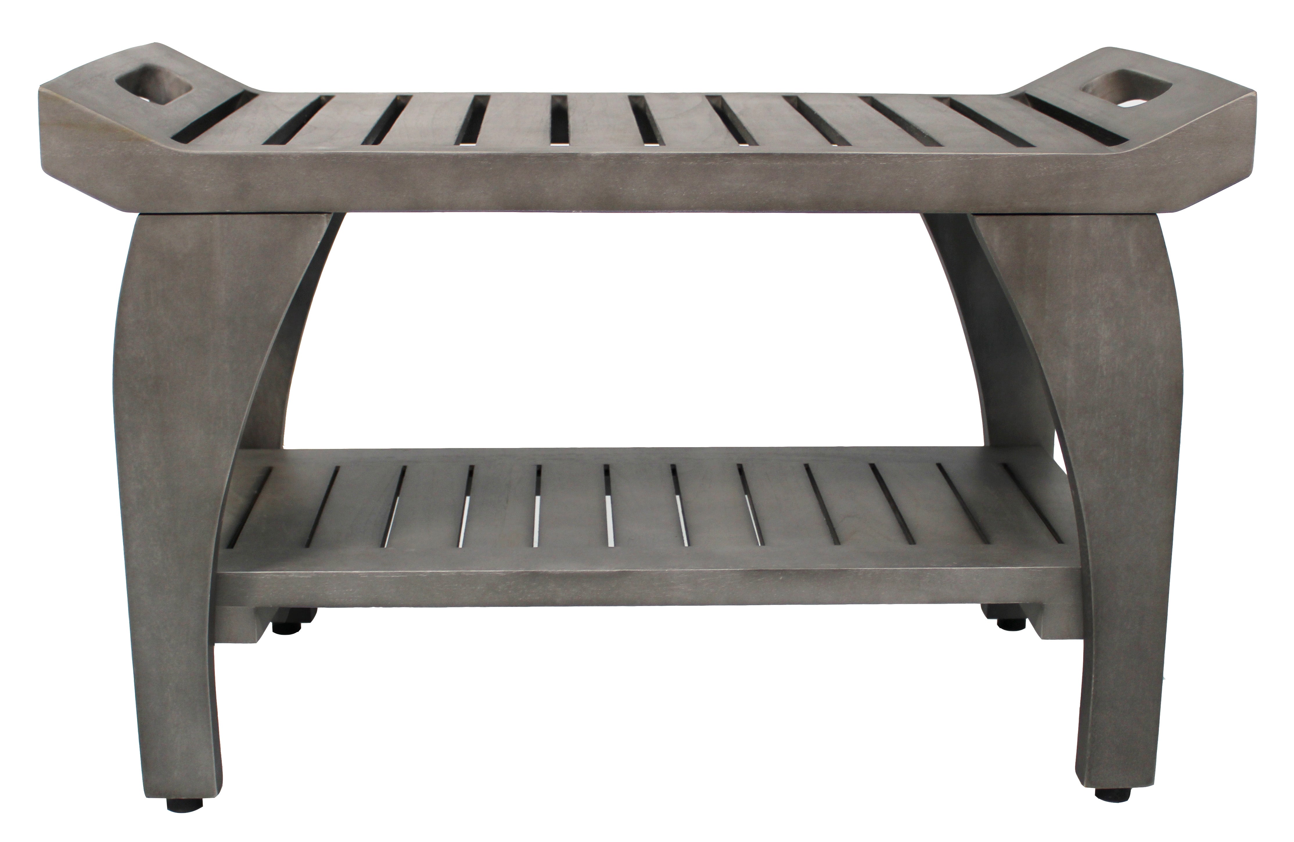 Gray teak hot sale shower bench