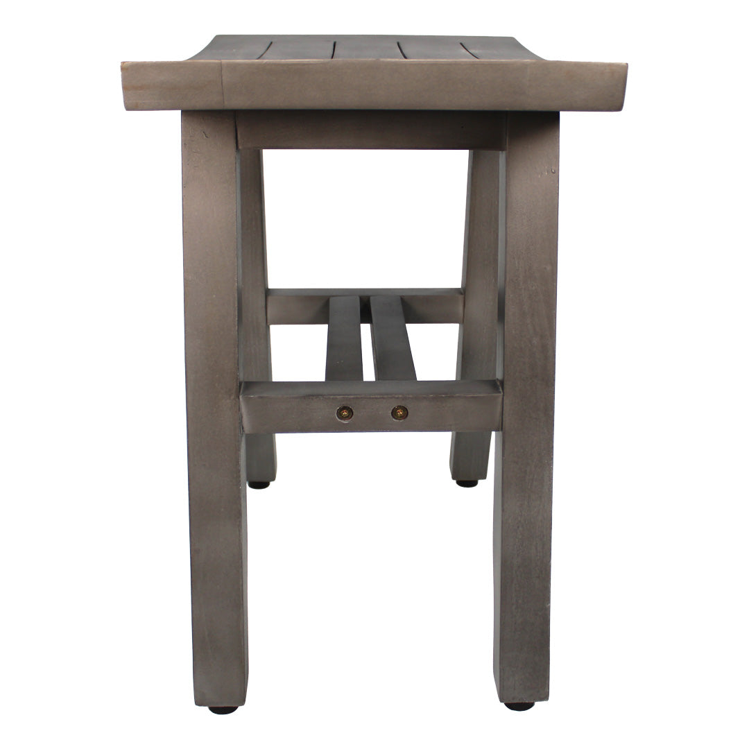 CoastalVogue® Satori® 18" Teak Wood Shower Bench in Antique Gray Finish