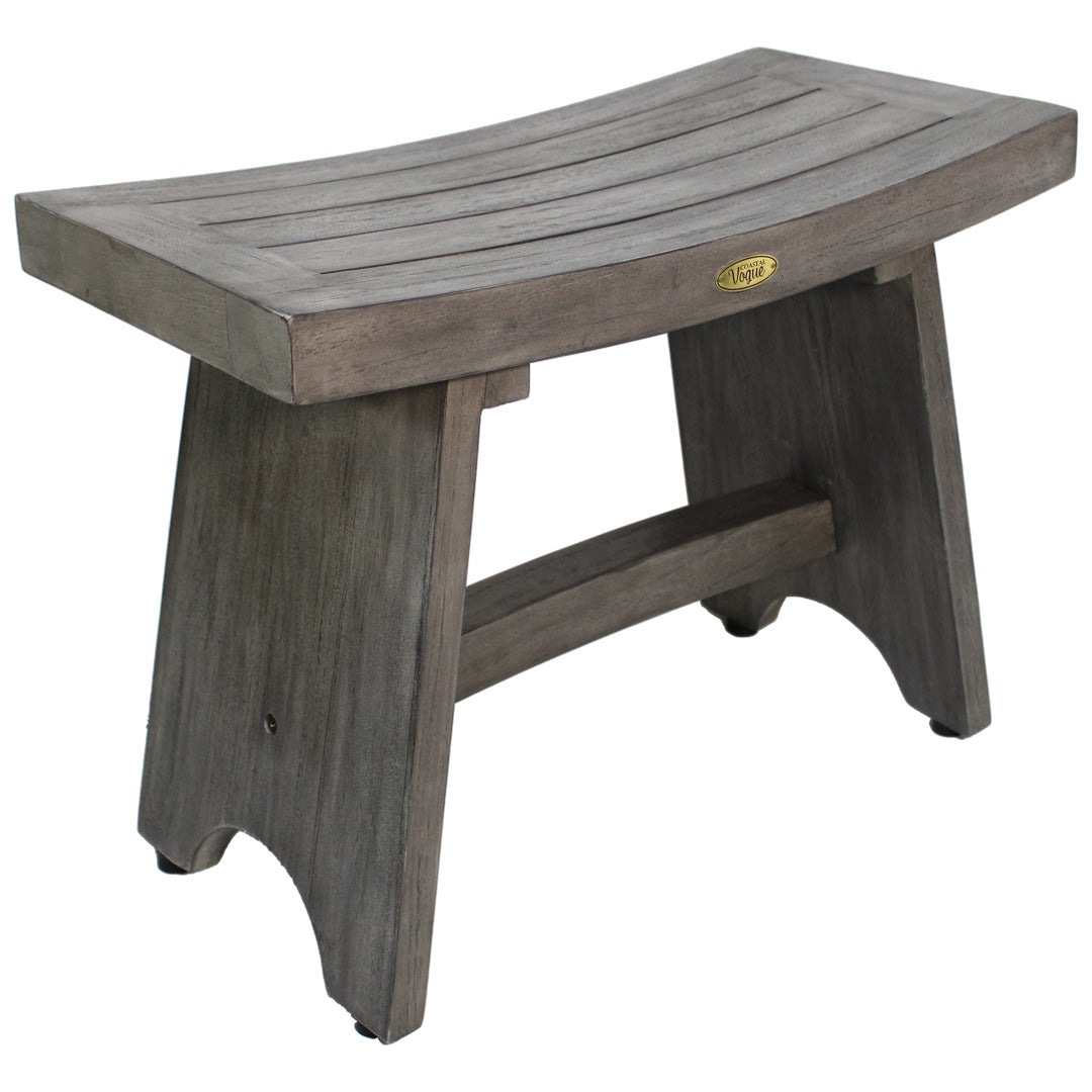 Coastal Vogue® Serenity® 24" Teak Shower Bench in Antique Gray Finish