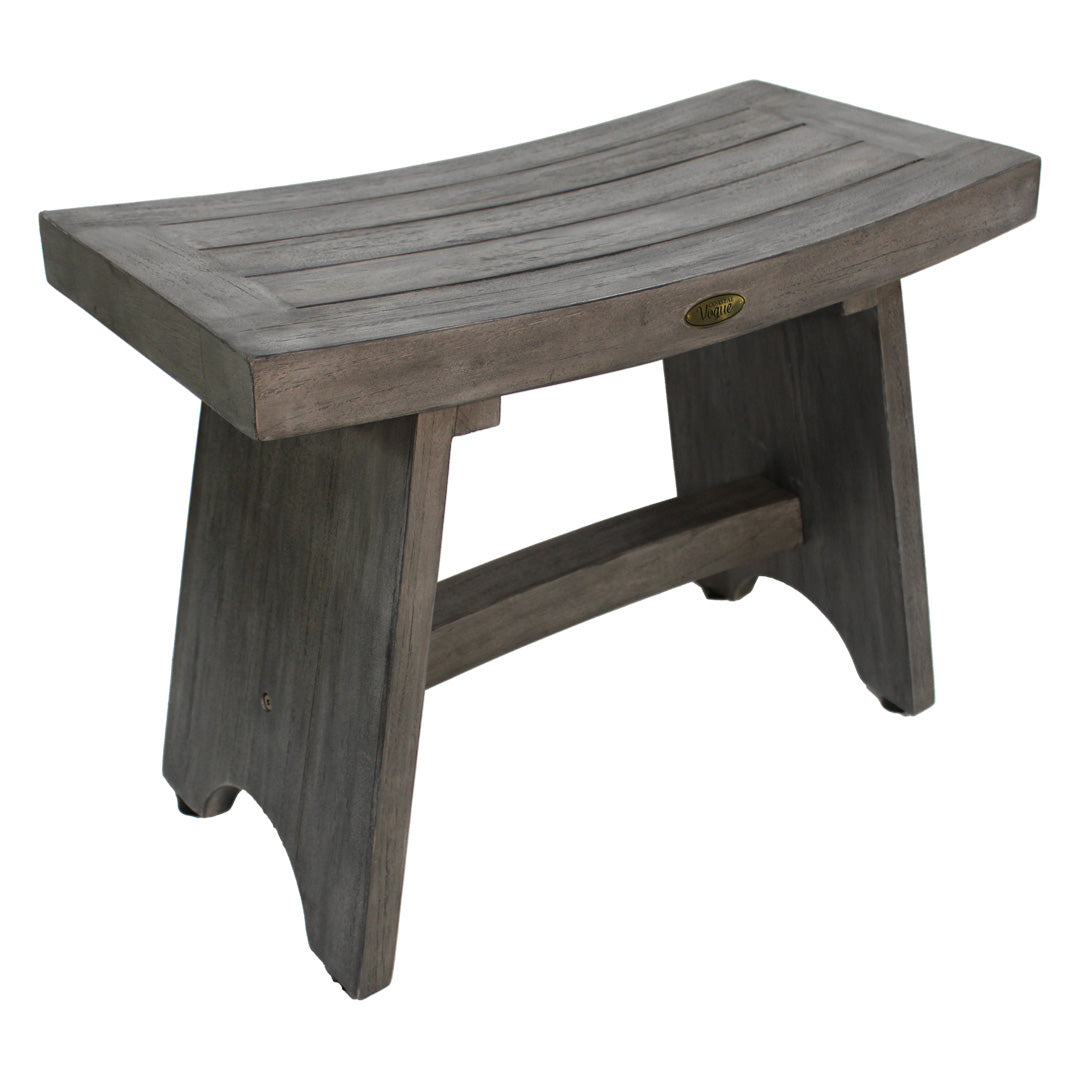 Coastal Vogue® Serenity® 24" Teak Shower Bench in Antique Gray Finish