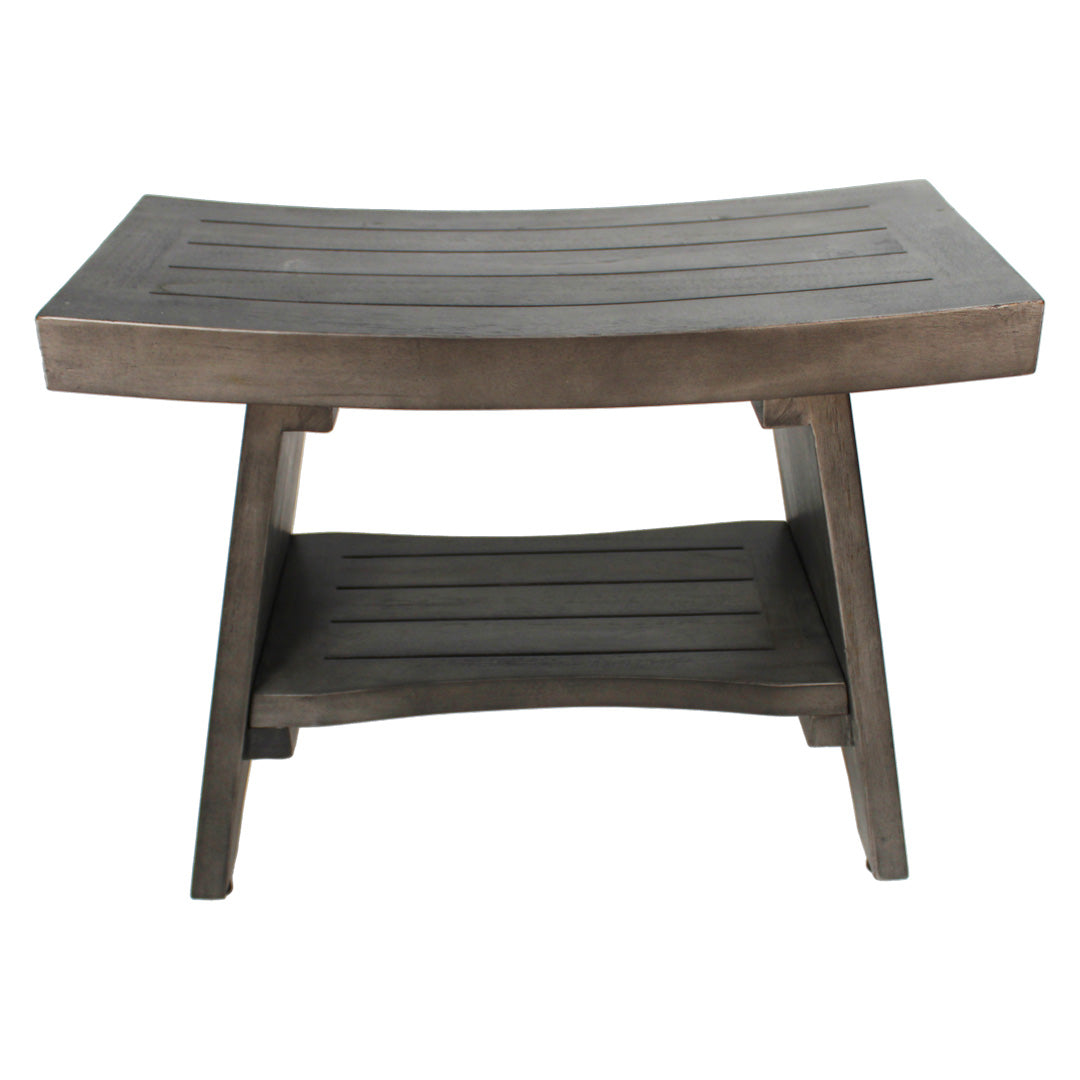 Coastal Vogue® Serenity® 24" Teak Wood Shower Bench in Antique Gray Finish