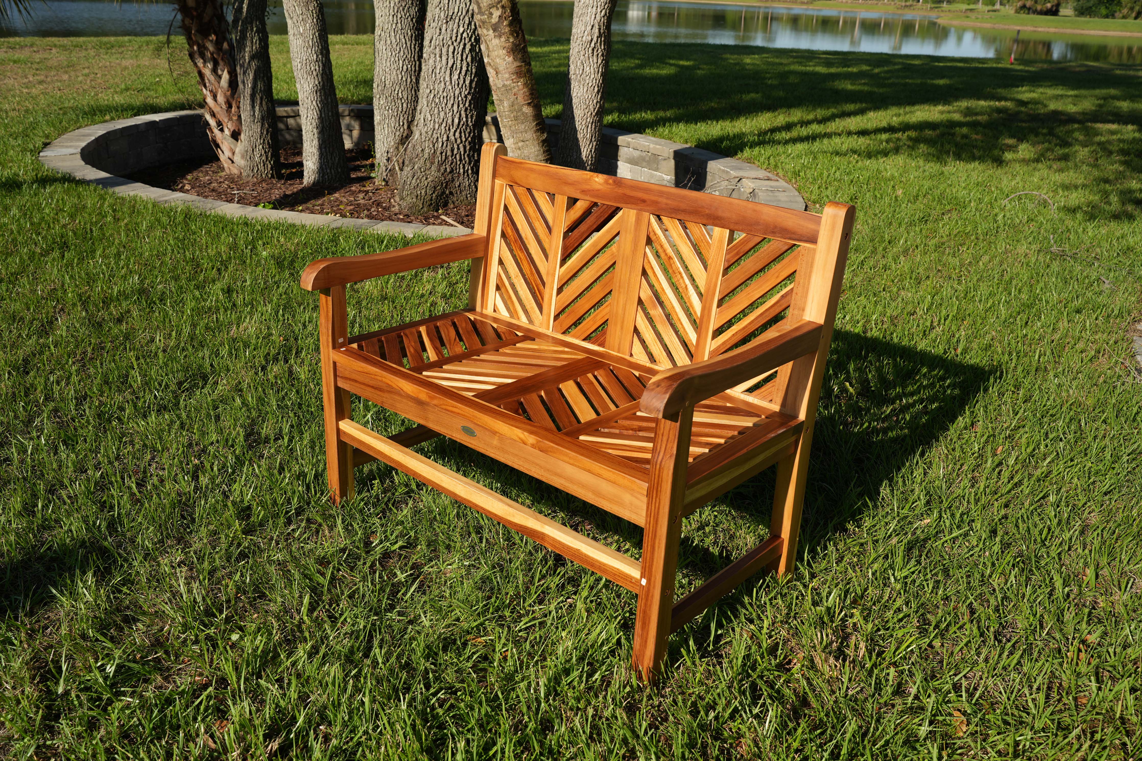 EcoDecors Eleganto 41" Teak Outdoor Garden Bench