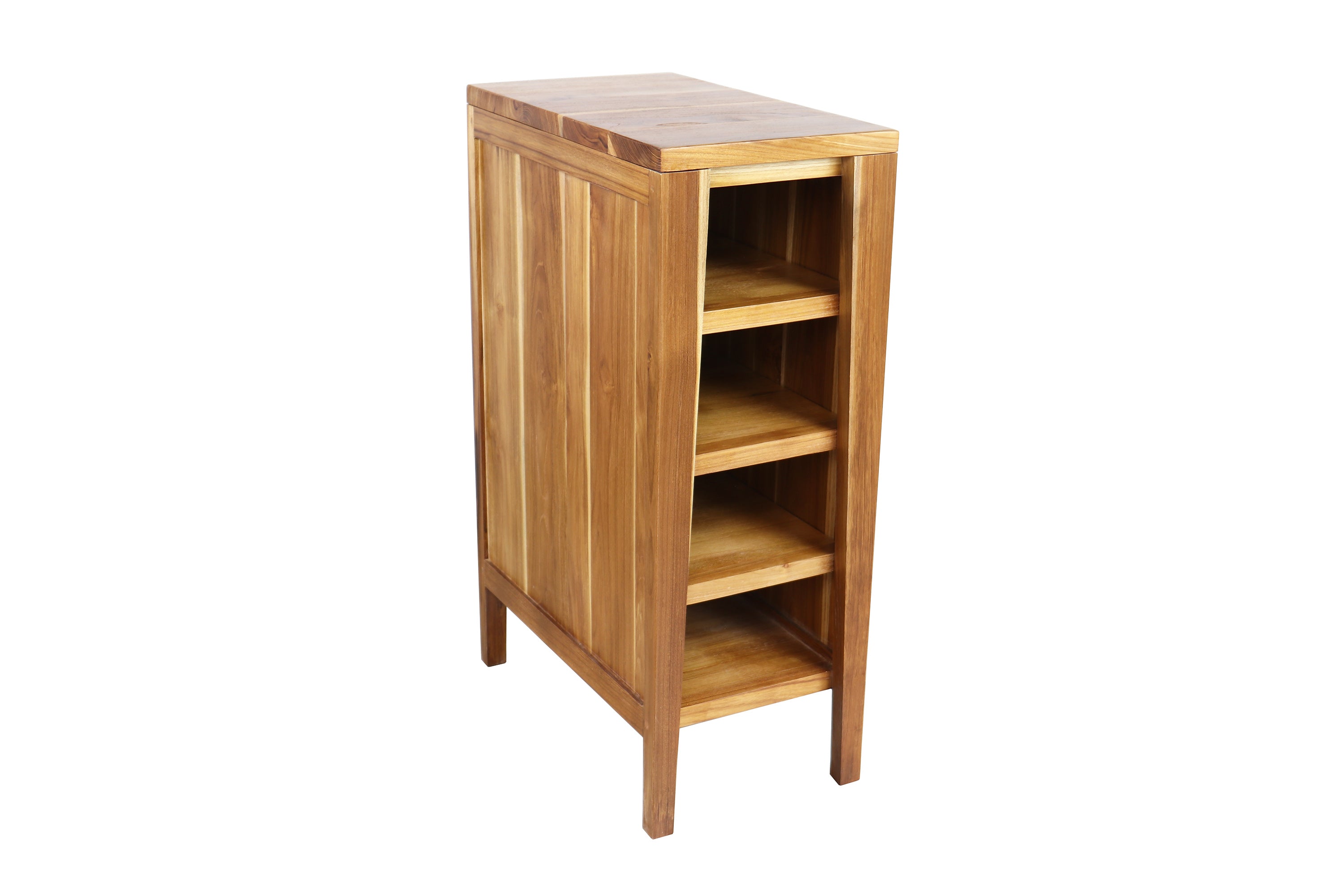 EcoDecors® Signifiacado® 12”L Modular Compact Side Vanity with Shelves in EarthyTeak Finish