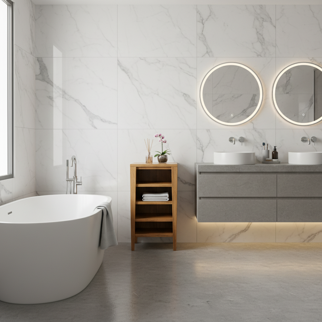 EcoDecors® Signifiacado® 18”L Modular Compact Side Vanity with Door in EarthyTeak Finish