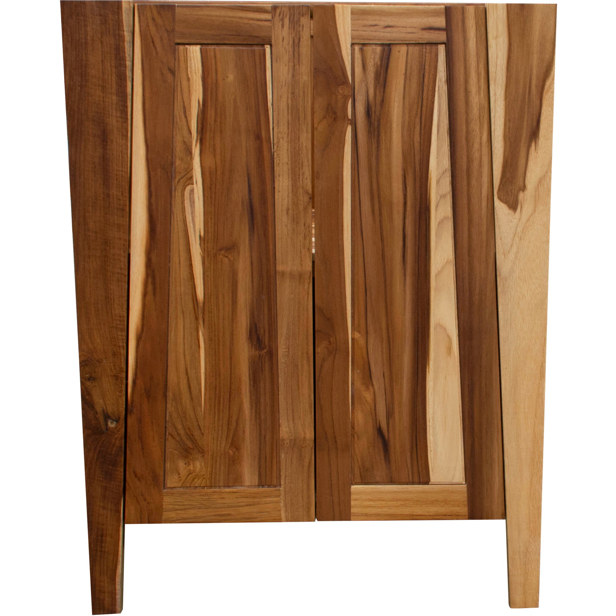 EcoDecors® Significado® 24" Teak Wood  Bathroom Vanity - Signifiacado® 12”L Modular Compact Side Vanity with Door -Significado® 24" x 35" Teak Wood Wall Mirror