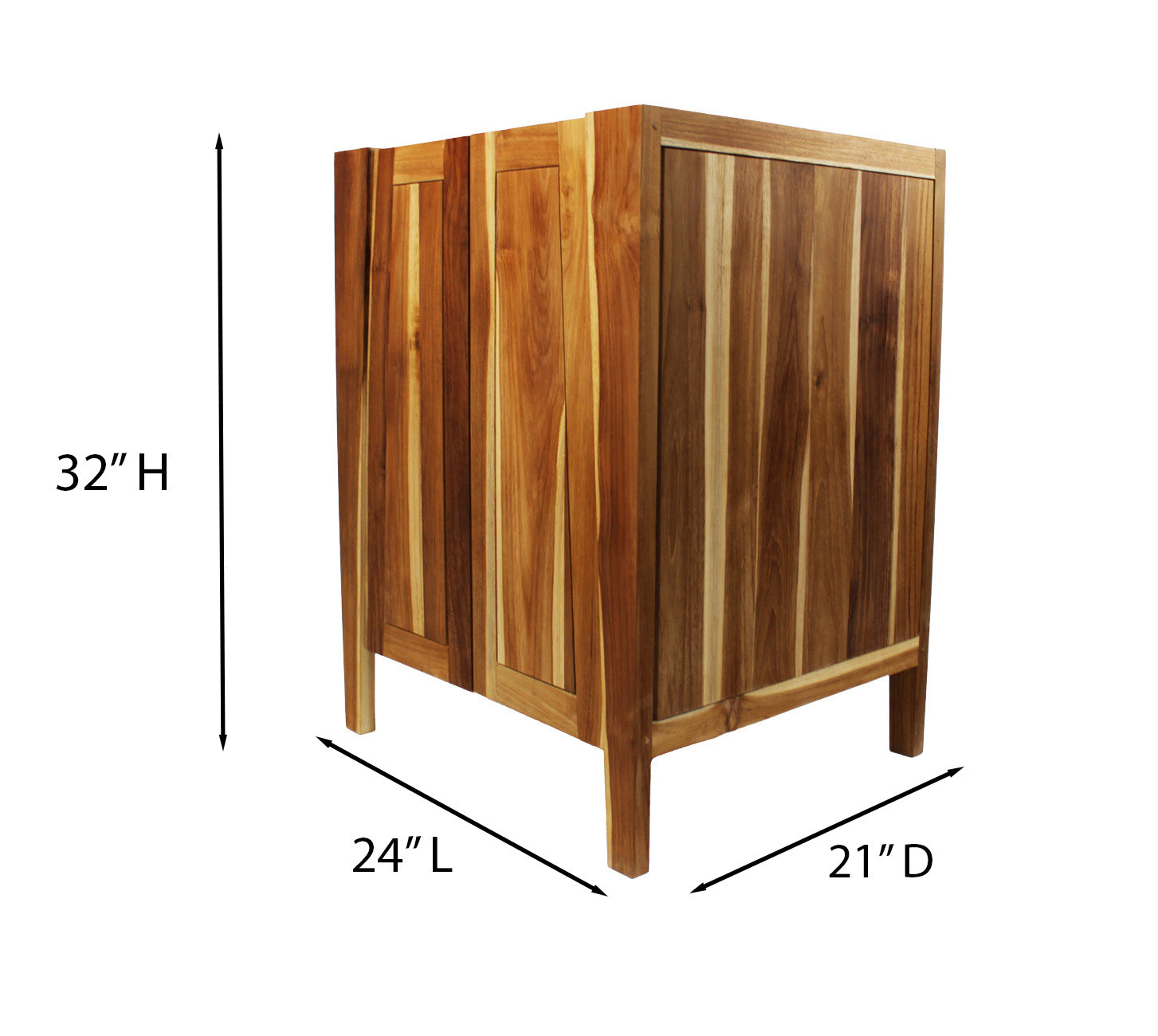 EcoDecors® Significado® 24" Teak Wood Free Standing Bathroom Vanity in EarthyTeak Finish
