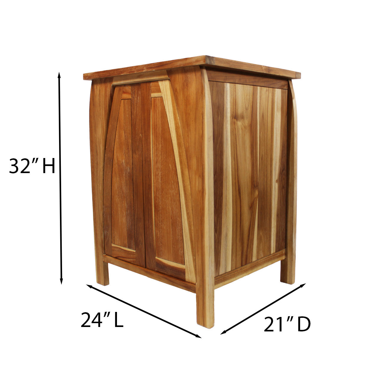 EcoDecors® Tranquility® 24" Teak Wood Free Standing Bathroom Vanity in EarthyTeak Finish