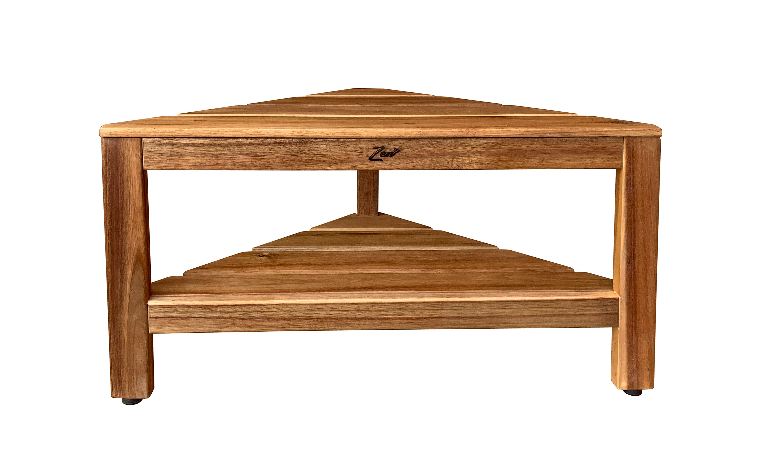Zen® Acacia Wood 28” Corner Shower Bench With Shelf
