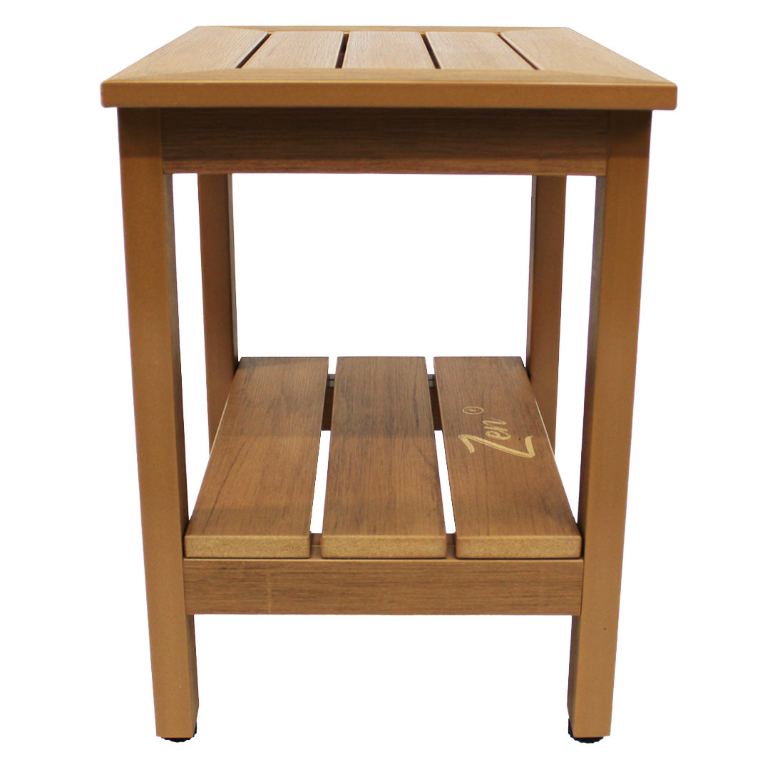 Plastic shower bench best sale that looks like wood