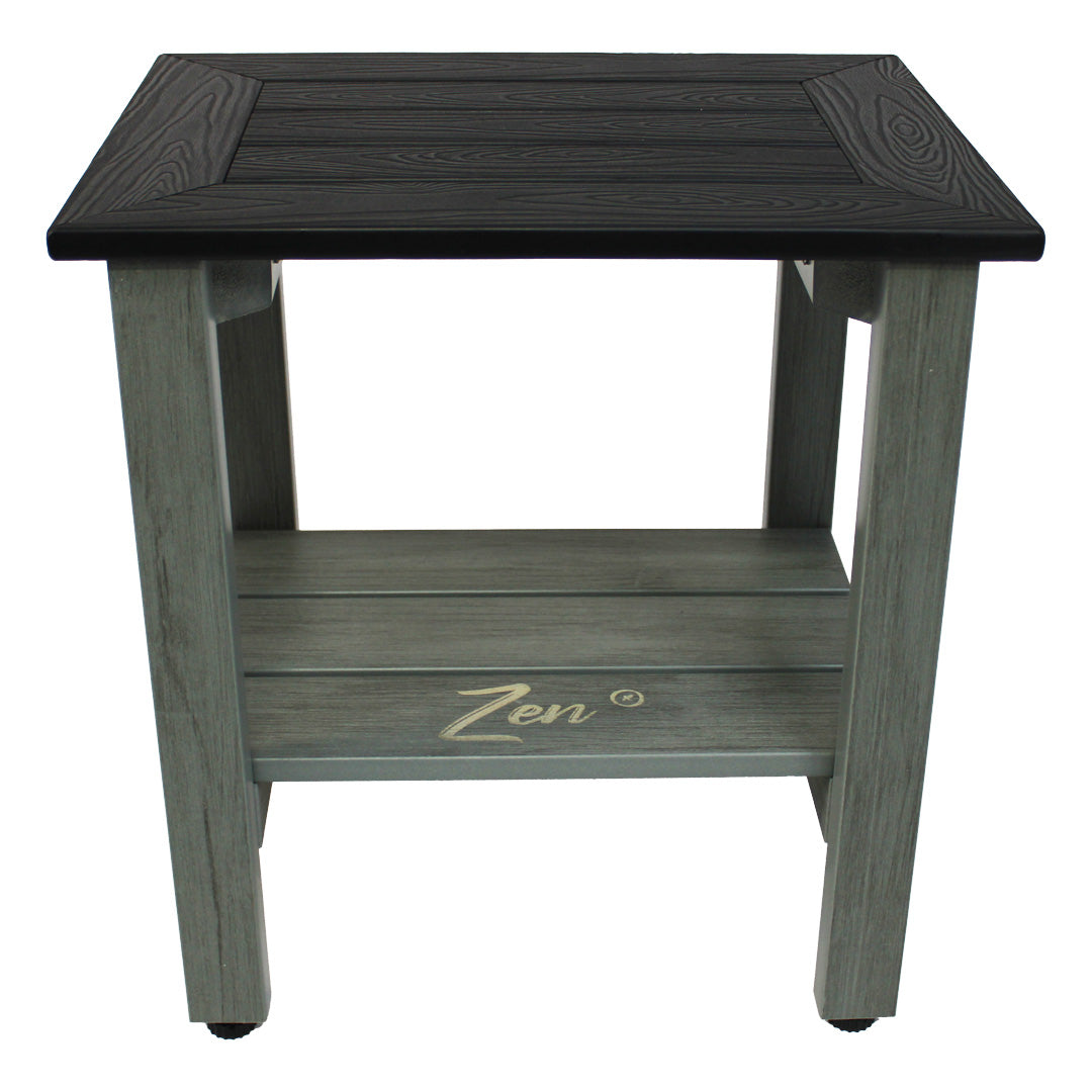 Zen® Gray Frame-Black Seat Faux Wood Shower Bench
